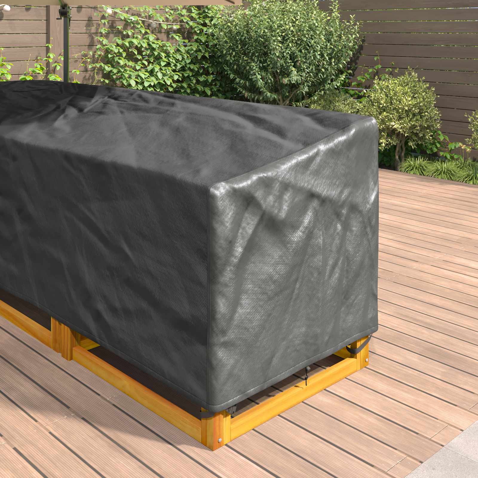 vidaXL Pokrowiec na meble Czarny 260 x 210 x 80 cm Tkanina Oxford 210D