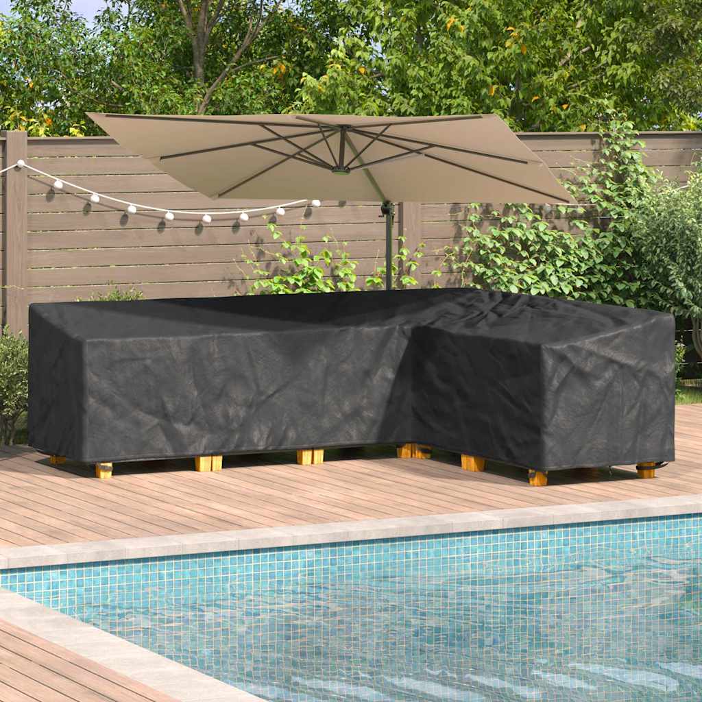 vidaXL Pokrowiec na meble Czarny 286 x 222 x 80 cm Tkanina Oxford 210D