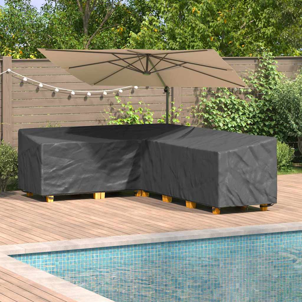 vidaXL Pokrowiec na meble Czarny 286 x 222 x 80 cm