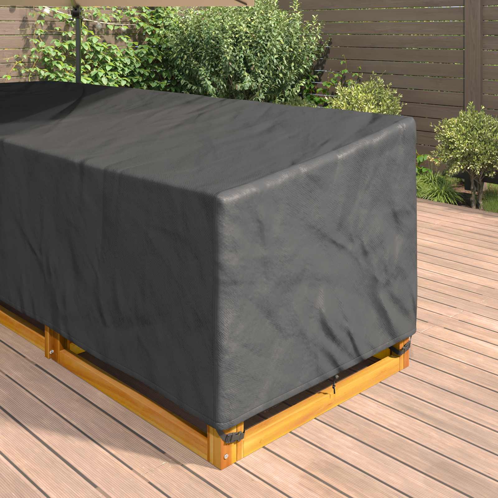 vidaXL Pokrowiec na meble Czarny 355 x 275 x 80 cm Tkanina Oxford 210D