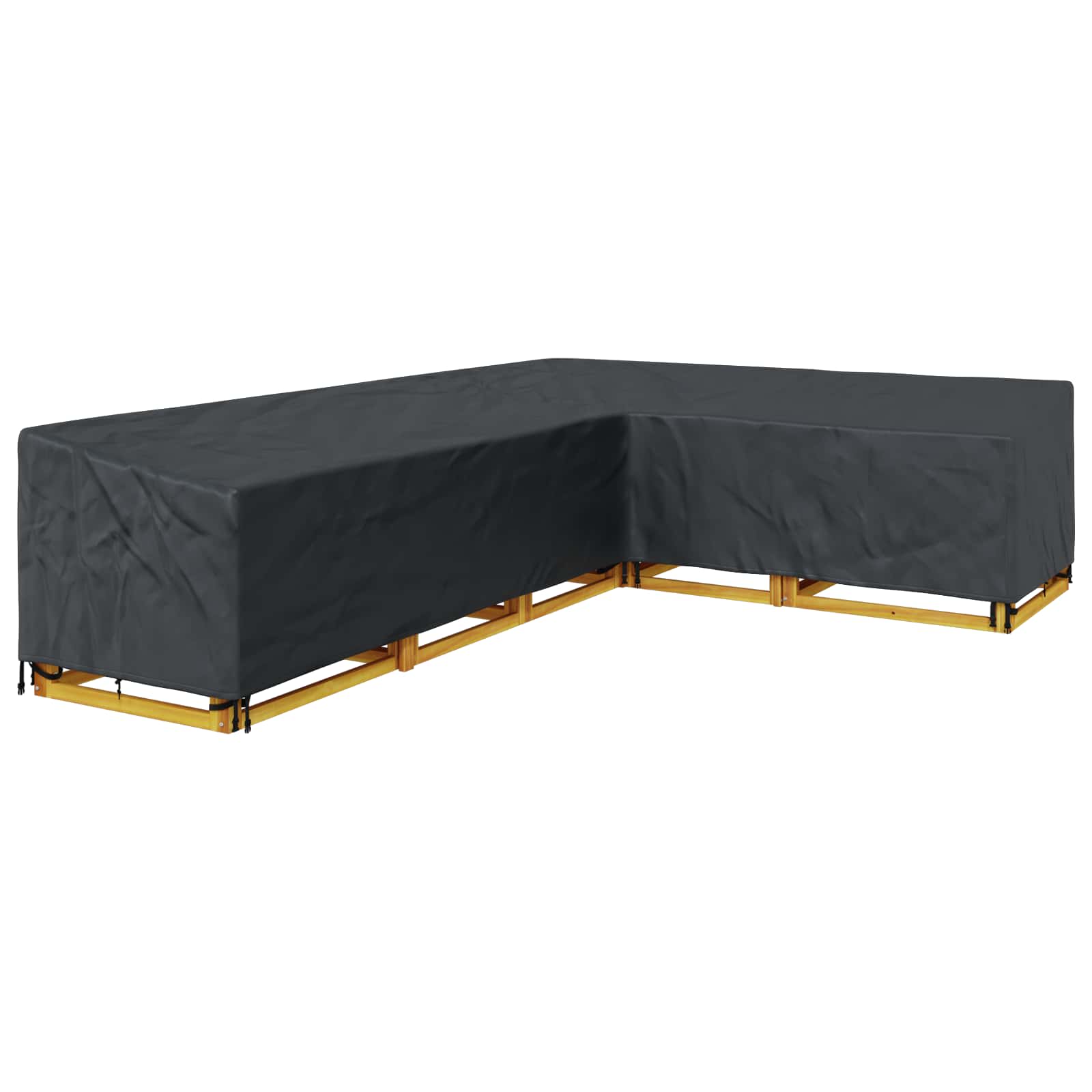 vidaXL Pokrowiec na meble Czarny 355 x 275 x 80 cm Tkanina Oxford 210D