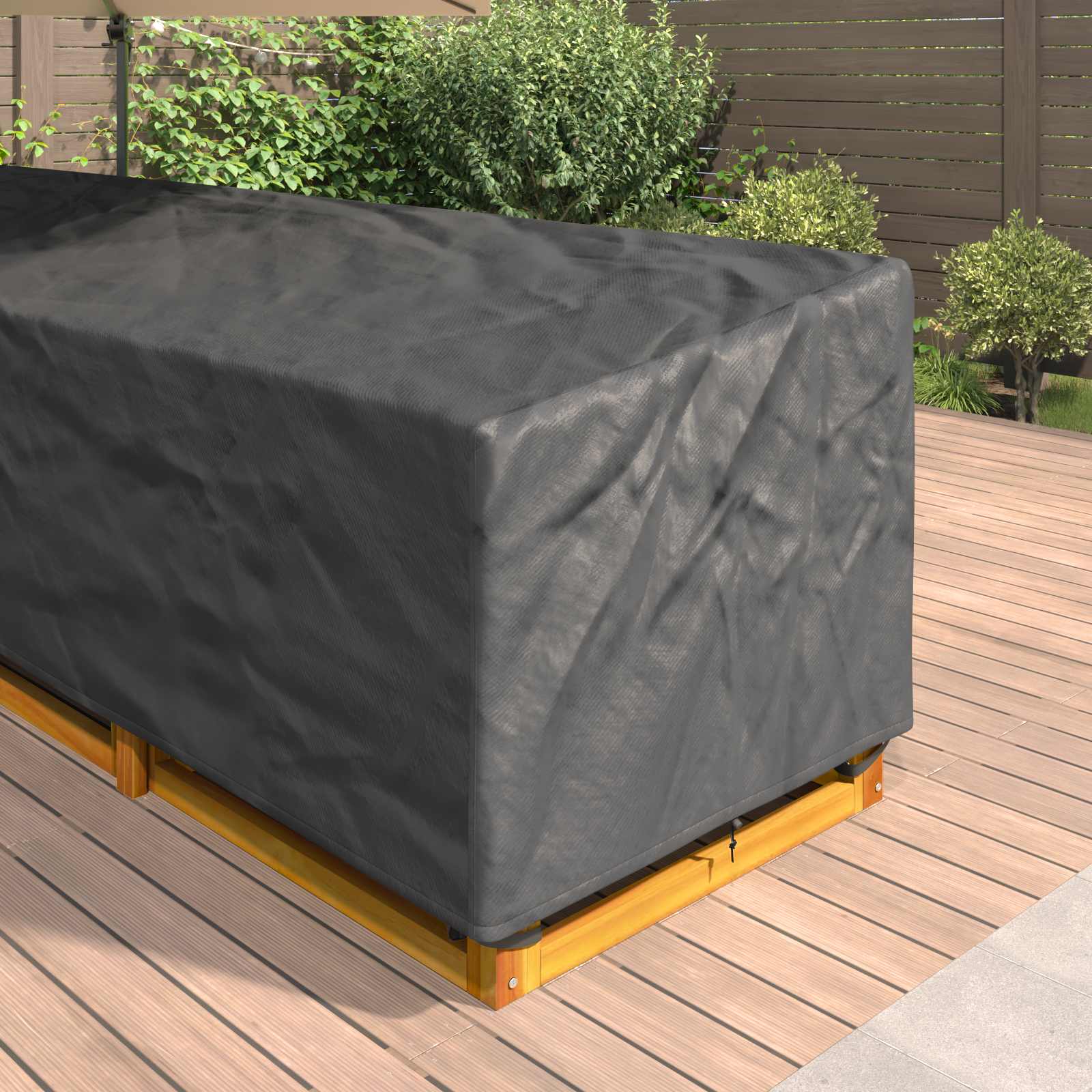 vidaXL Pokrowiec na meble Czarny 355 x 275 x 80 cm Tkanina Oxford 210D