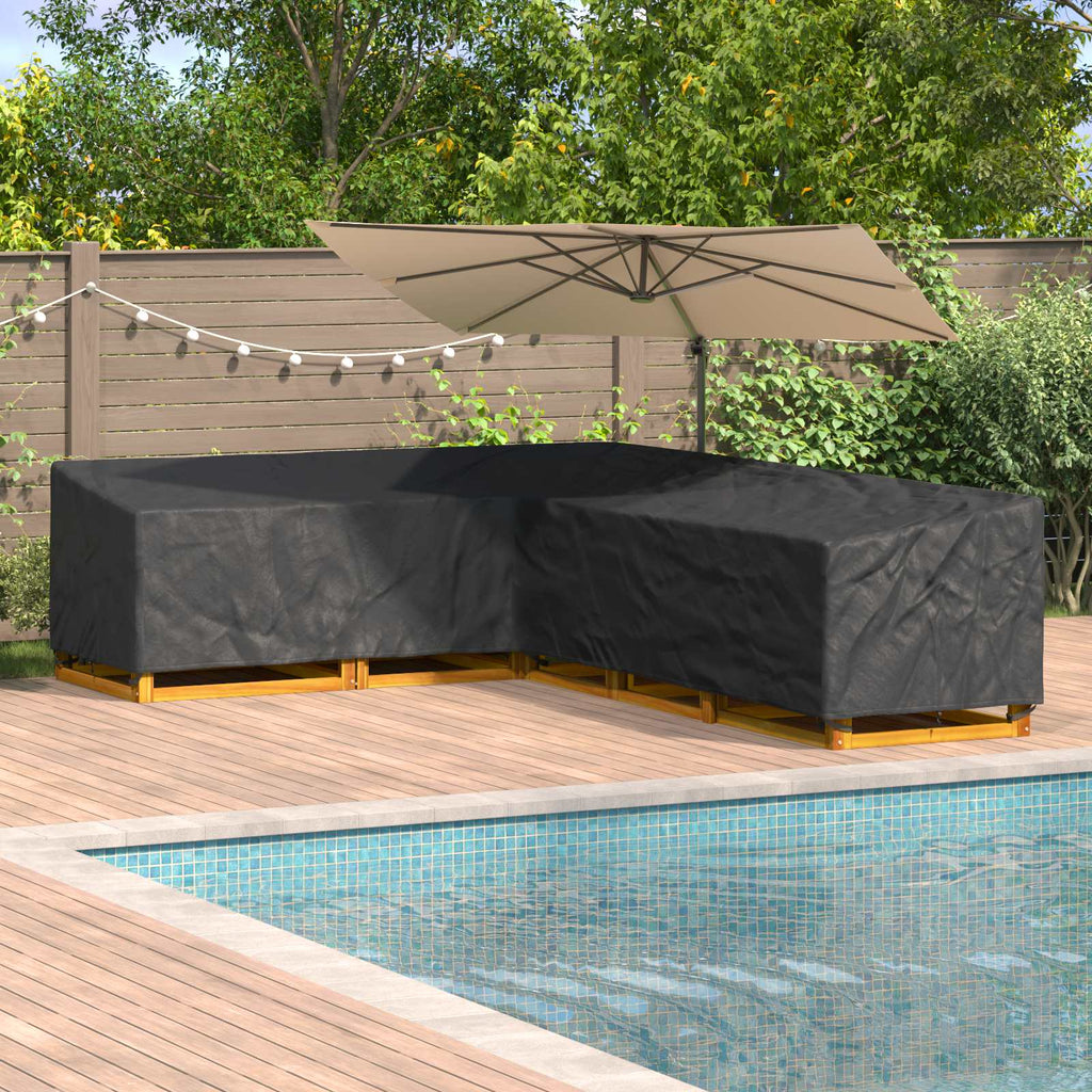 vidaXL Pokrowiec na meble Czarny 355 x 275 x 80 cm Tkanina Oxford 420D
