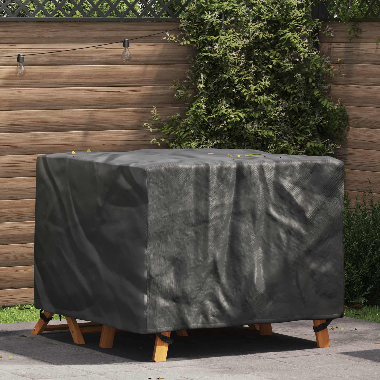 vidaXL Pokrowiec na meble Gładki Czarny 113 x 113 x 73 cm 210D