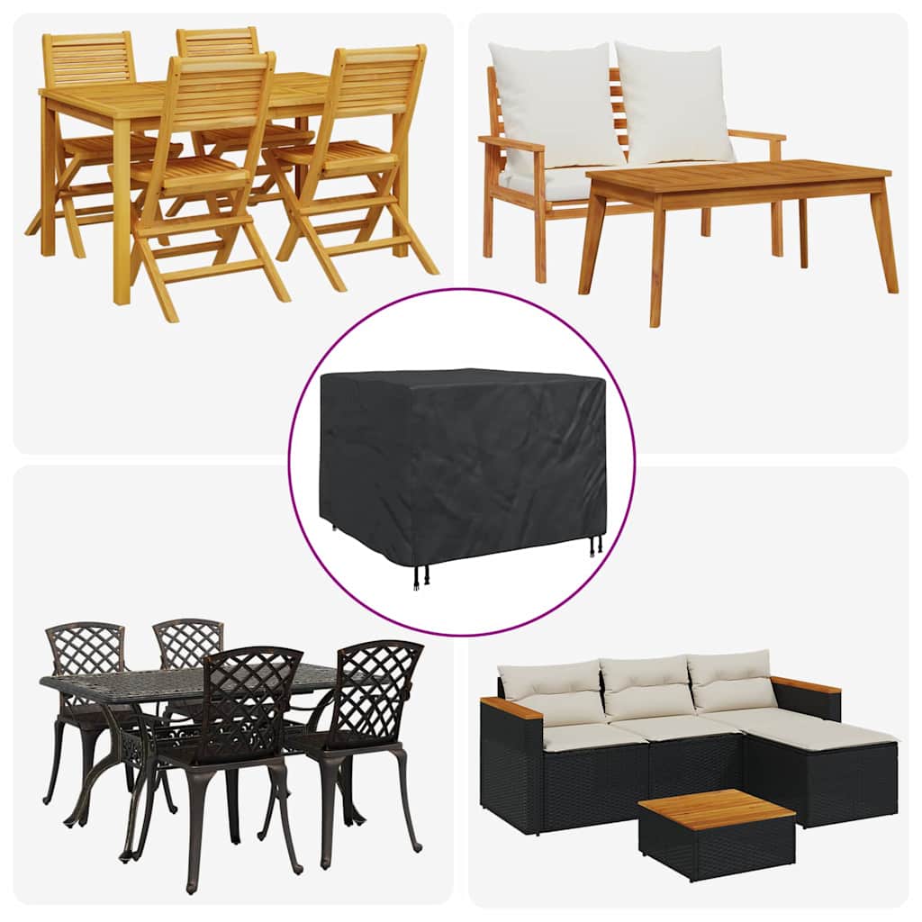 vidaXL Pokrowiec na meble Czarny 125 x 125 x 74 cm Tkanina Oxford 210D
