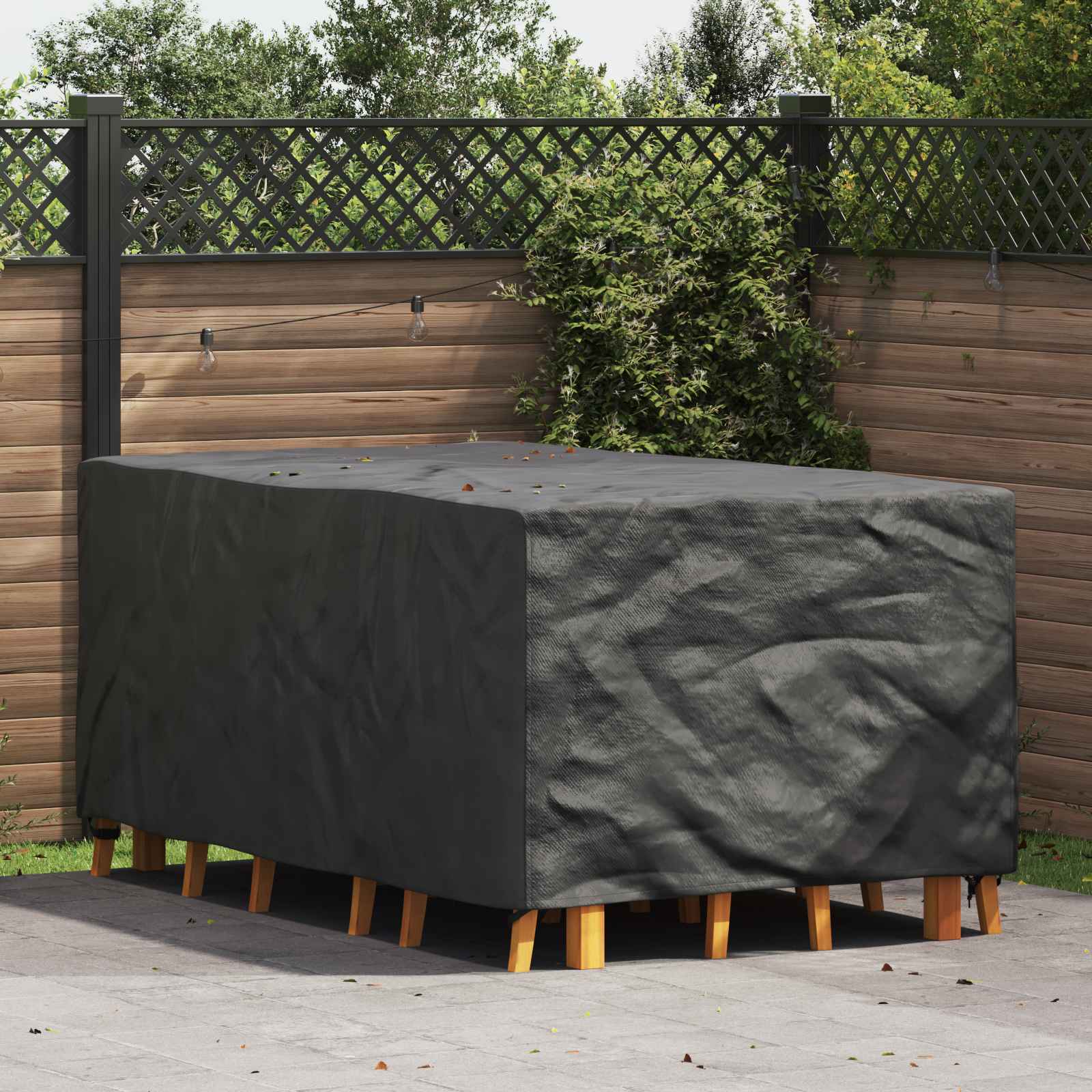 vidaXL Pokrowiec na meble Gładki Czarny 143 x 225 x 90 cm 210D