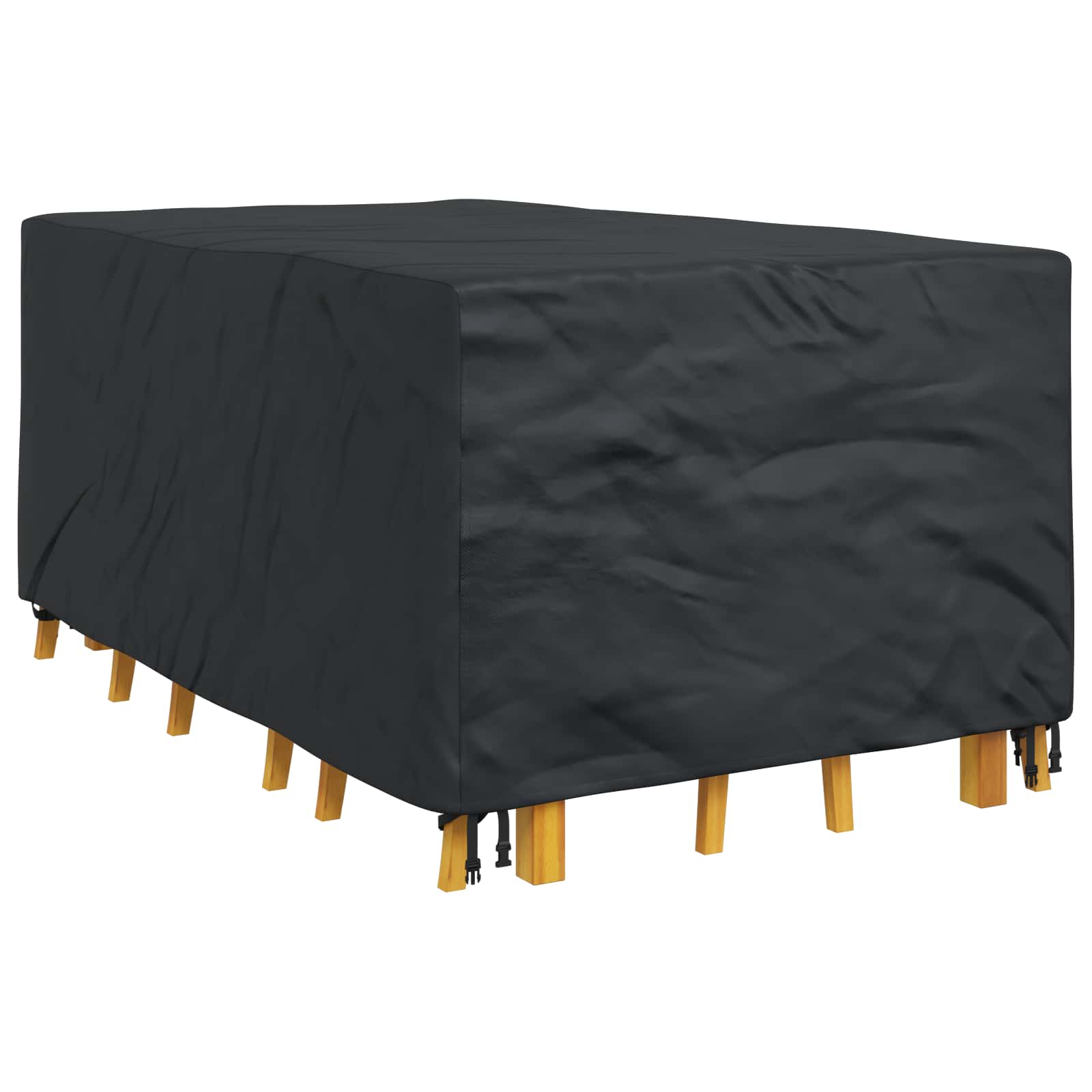 vidaXL Pokrowiec na meble Gładki Czarny 143 x 225 x 90 cm 210D