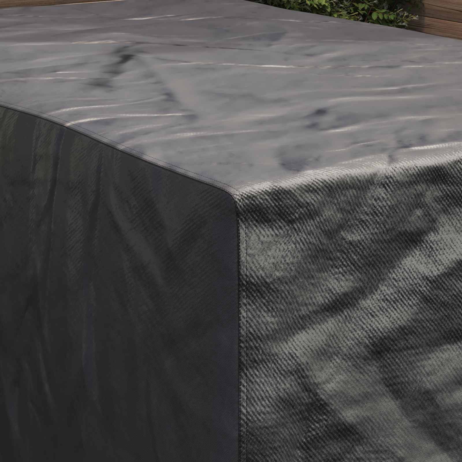 vidaXL Pokrowiec na meble Gładki Czarny 143 x 225 x 90 cm 600D