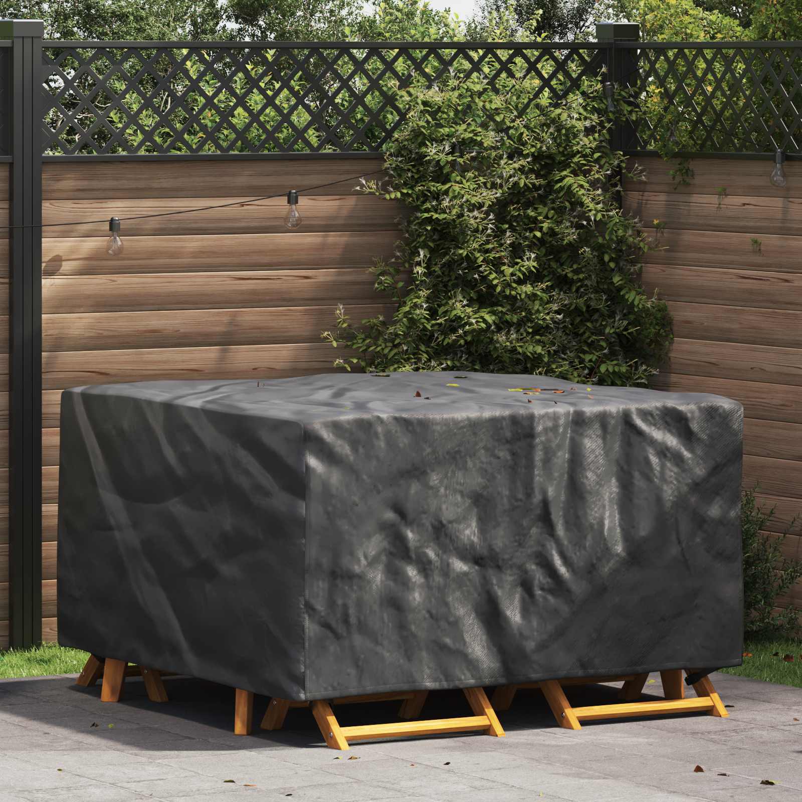 vidaXL Pokrowiec na meble Gładki Czarny 150 x 150 x 75 cm 420D