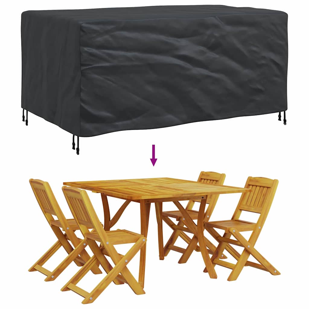vidaXL Pokrowiec na meble Gładki Czarny 172 x 113 x 73 cm 600D