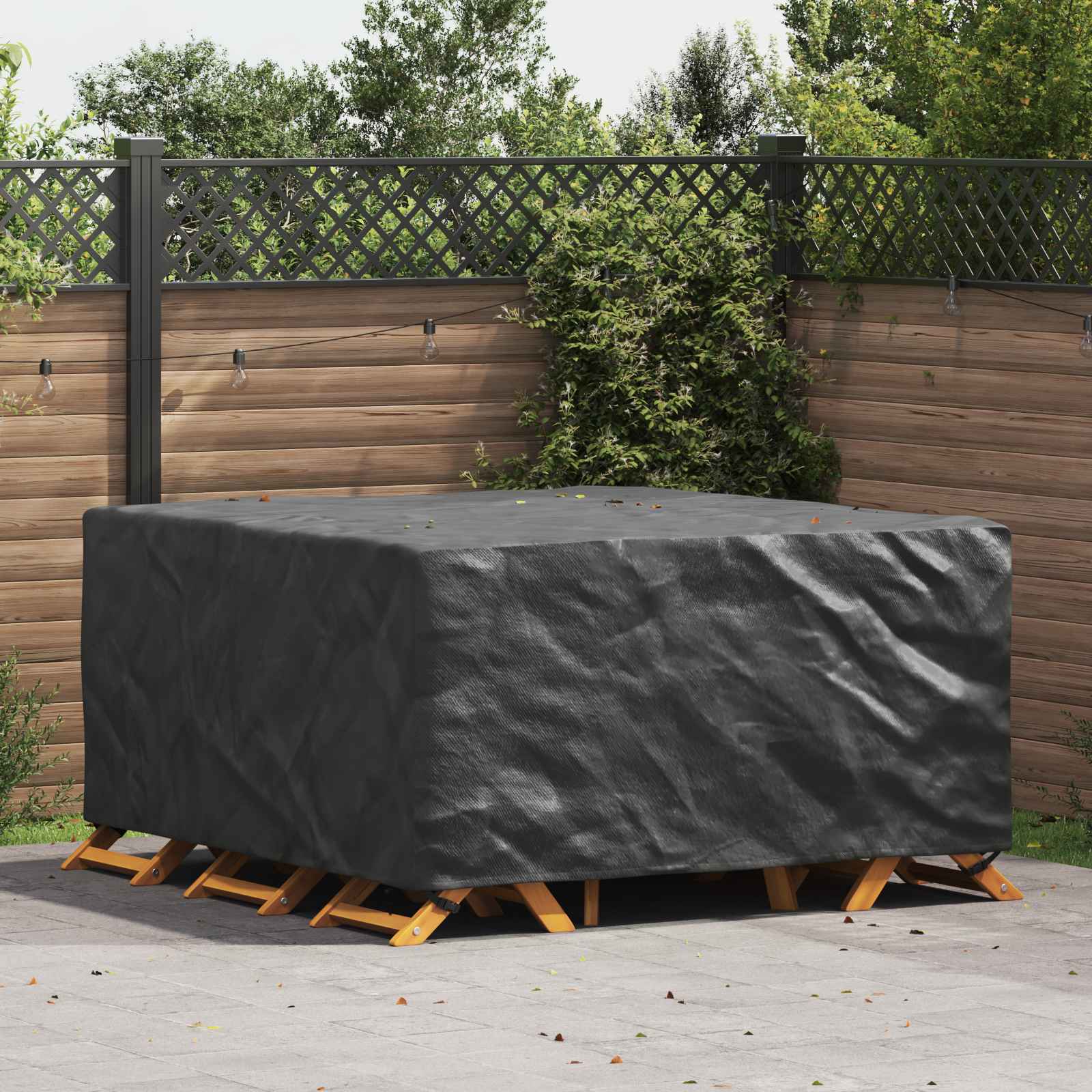 vidaXL Pokrowiec na meble Gładki Czarny 180 x 190 x 85 cm 210D