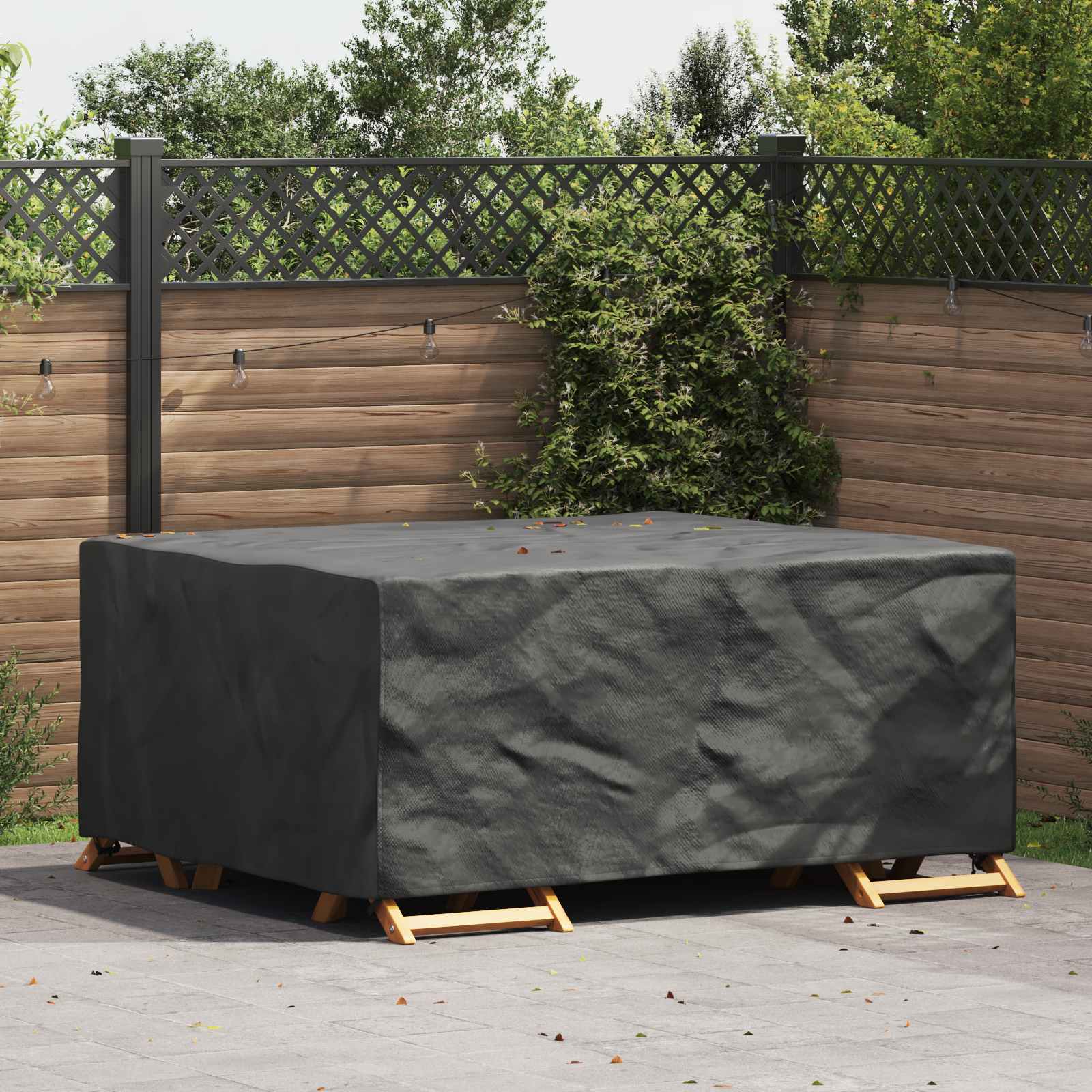 vidaXL Pokrowiec na meble Gładki Czarny 200 x 165 x 80 cm 600D