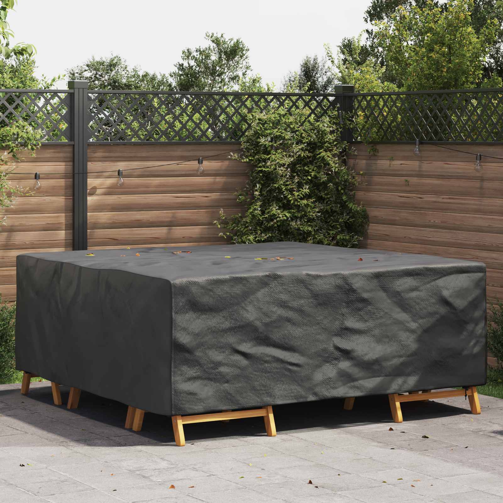 vidaXL Pokrowiec na meble Gładki Czarny 210 x 200 x 70 cm 420D