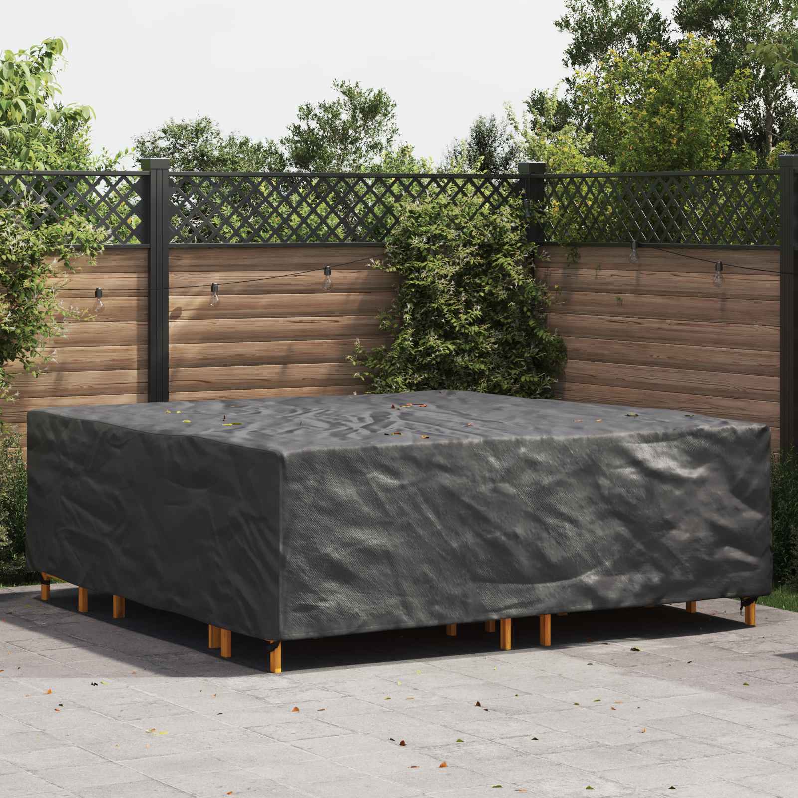 vidaXL Pokrowiec na meble Gładki Czarny 220 x 220 x 70 cm 210D