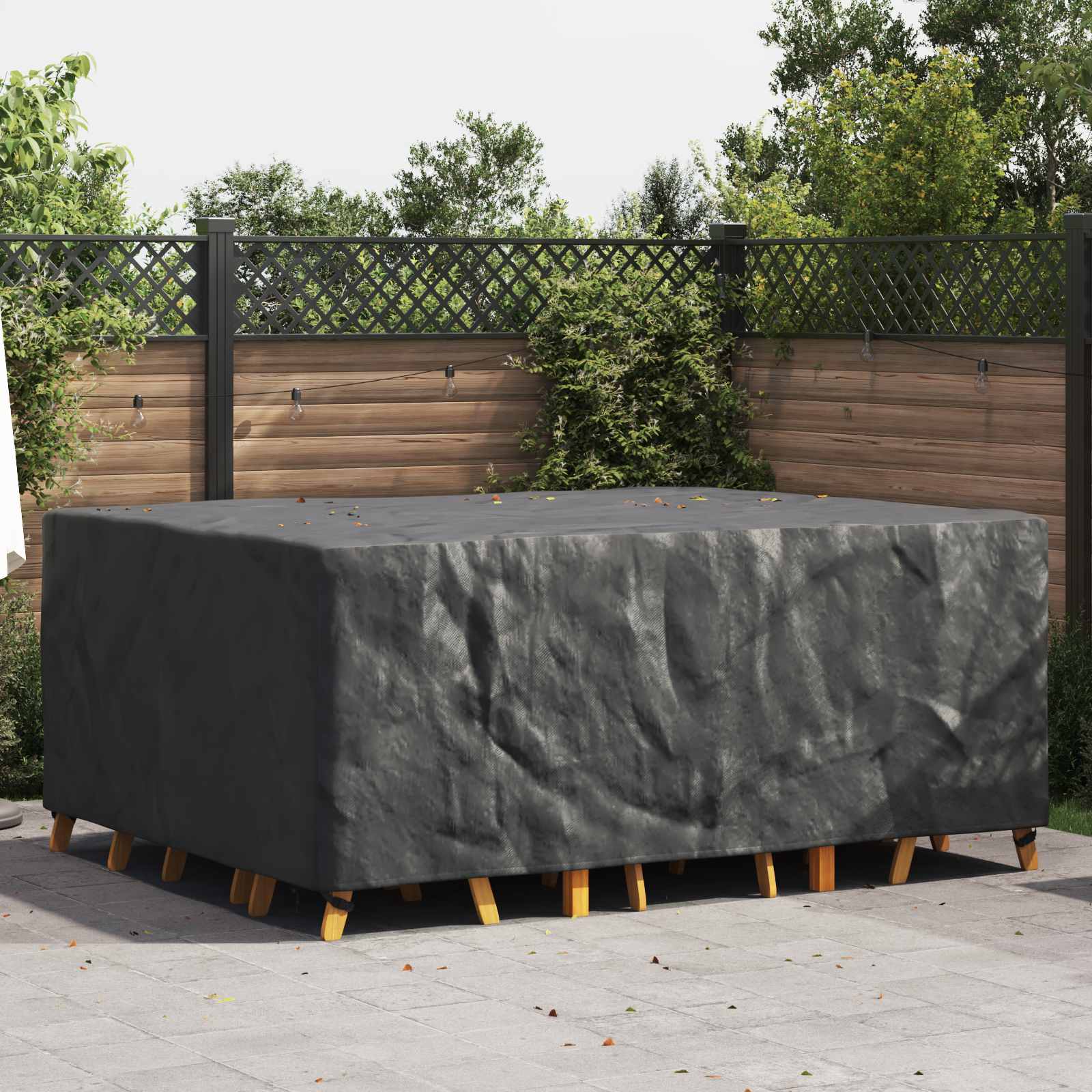 vidaXL Pokrowiec na meble Gładki Czarny 220 x 190 x 85 cm 210D