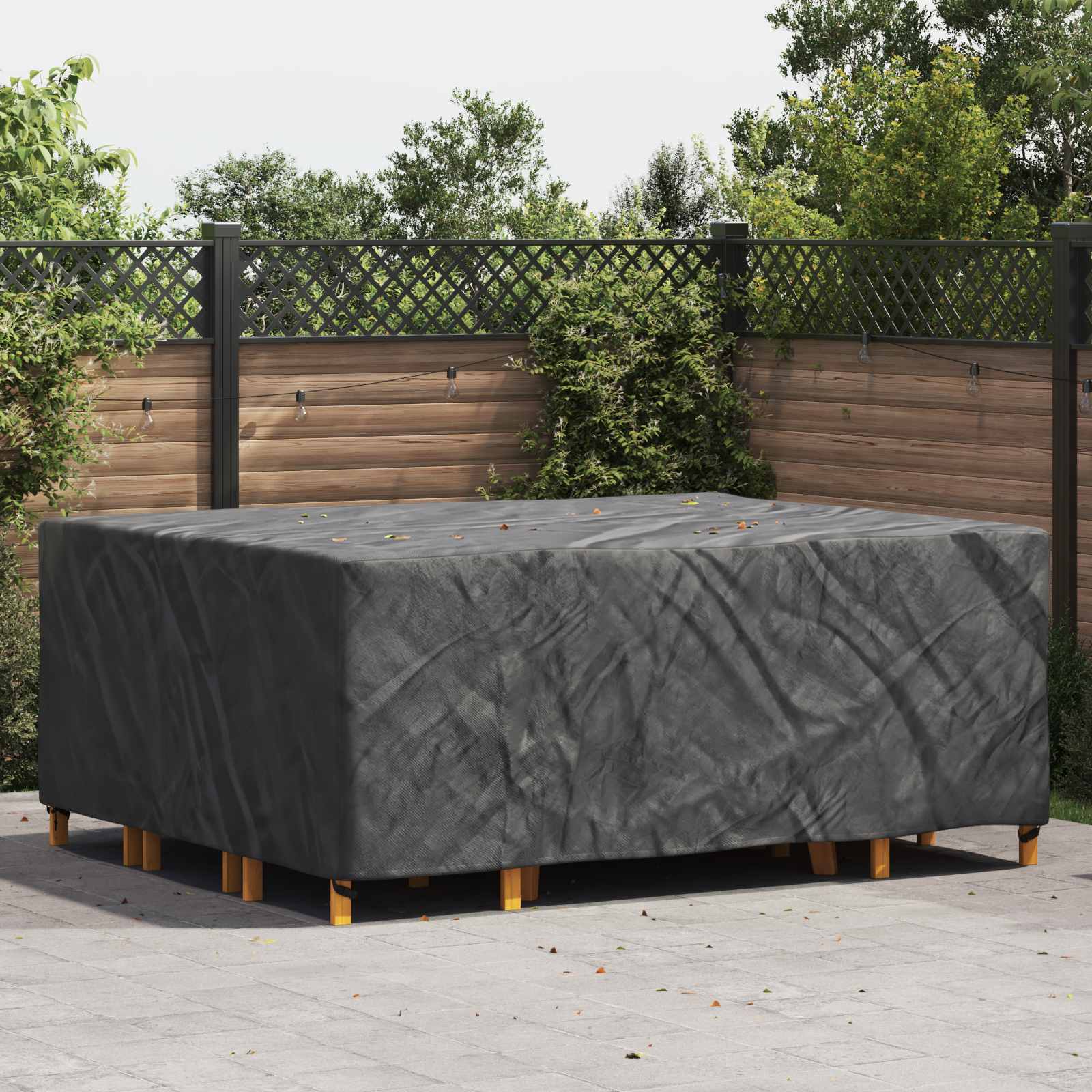 vidaXL Pokrowiec na meble Gładki Czarny 250 x 210 x 90 cm 600D