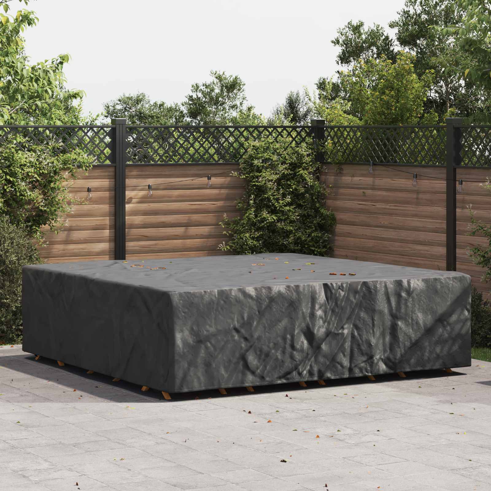 vidaXL Pokrowiec na meble Gładki Czarny 275 x 275 x 70 cm 210D