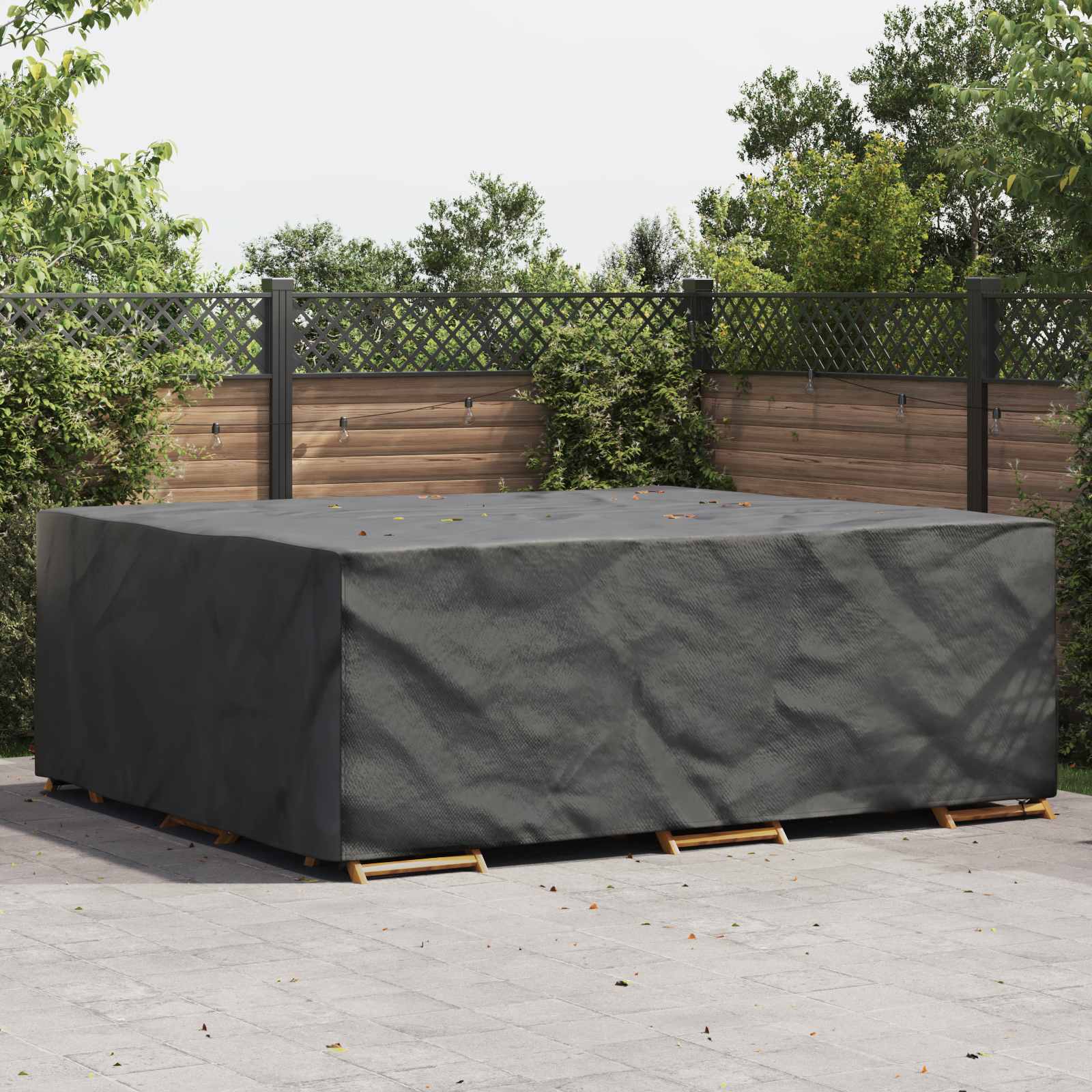 vidaXL Pokrowiec na meble Gładki Czarny 300 x 250 x 70 cm 420D