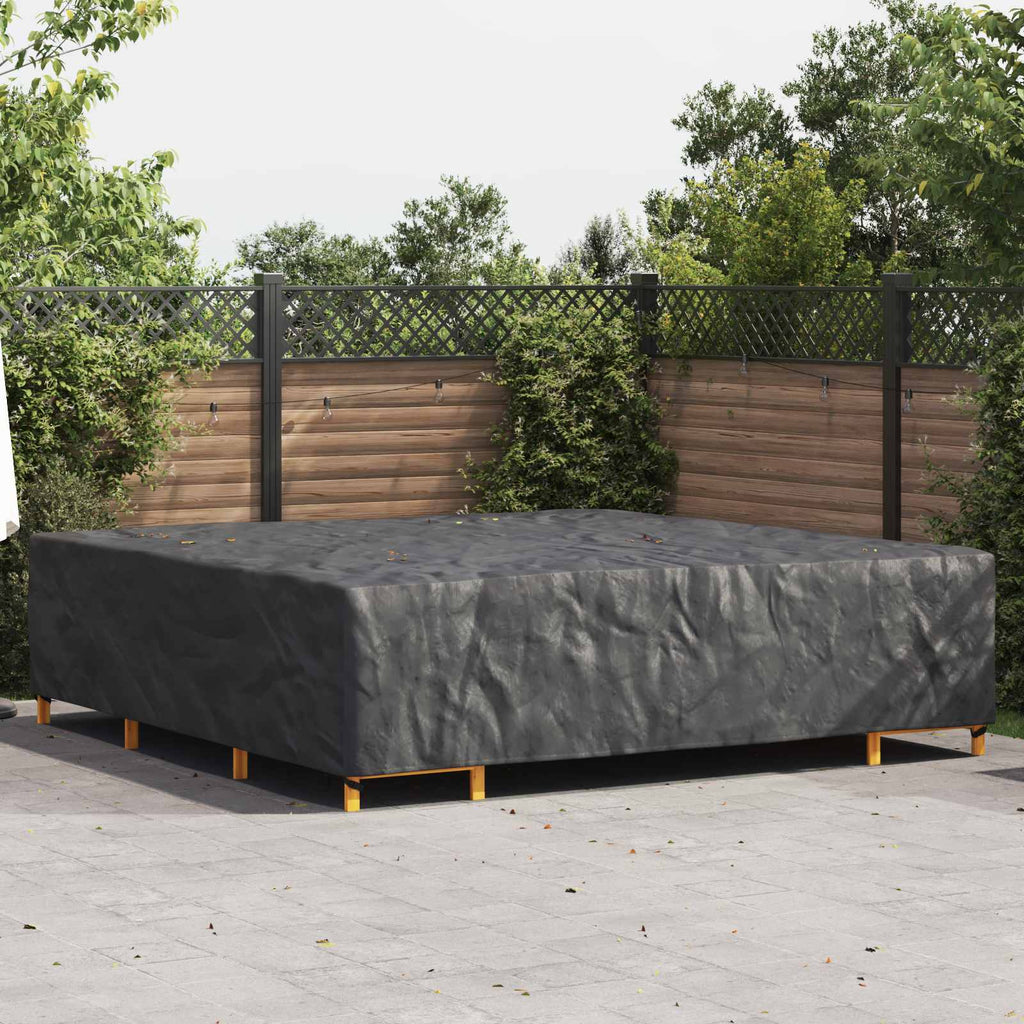 vidaXL Pokrowiec na meble Gładki Czarny 300 x 300 x 70 cm 210D