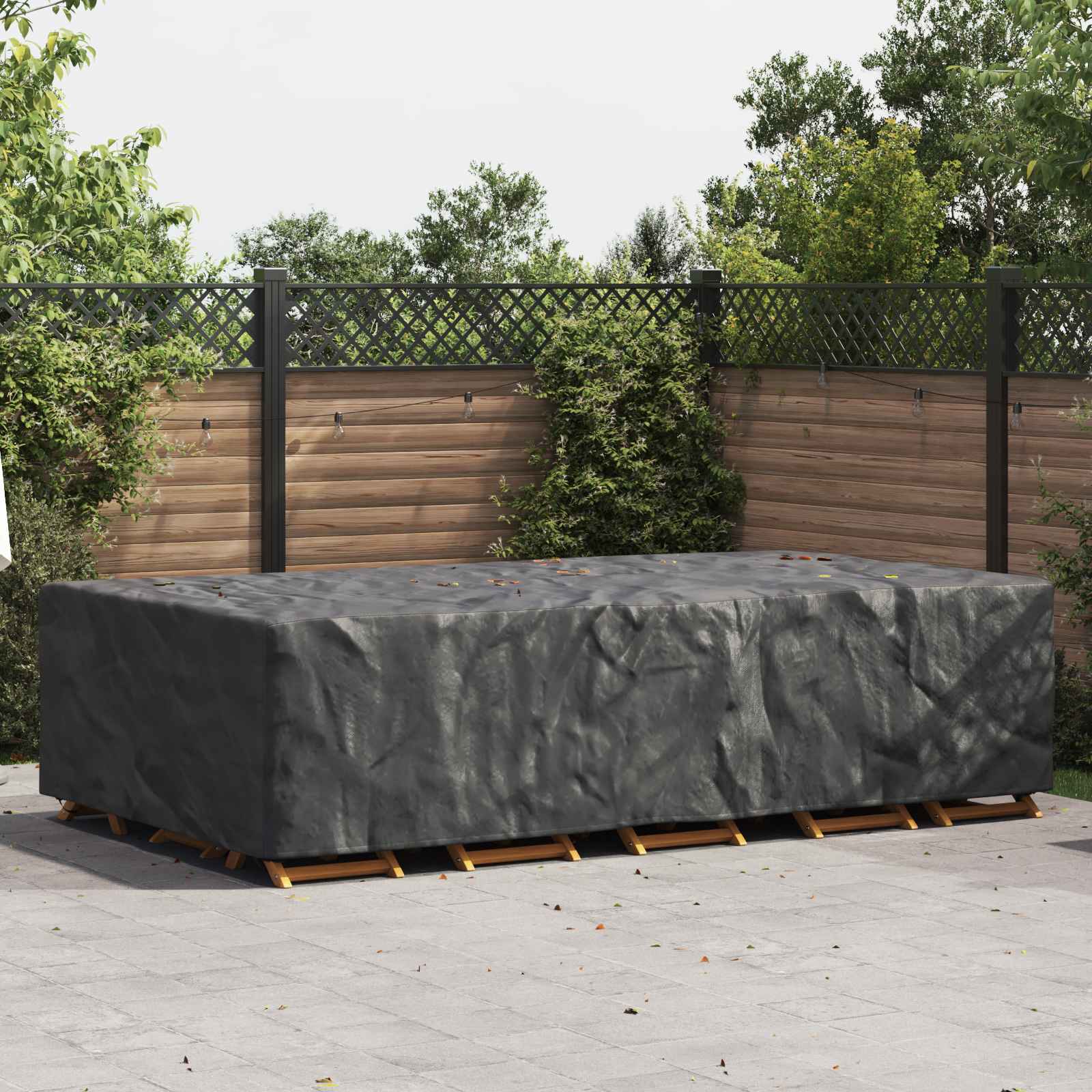 vidaXL Pokrowiec na meble Gładki Czarny 305 x 190 x 85 cm 210D