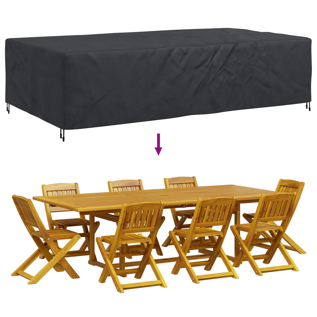 vidaXL Pokrowiec na meble Gładki Czarny 315 x 180 x 74 cm 420D