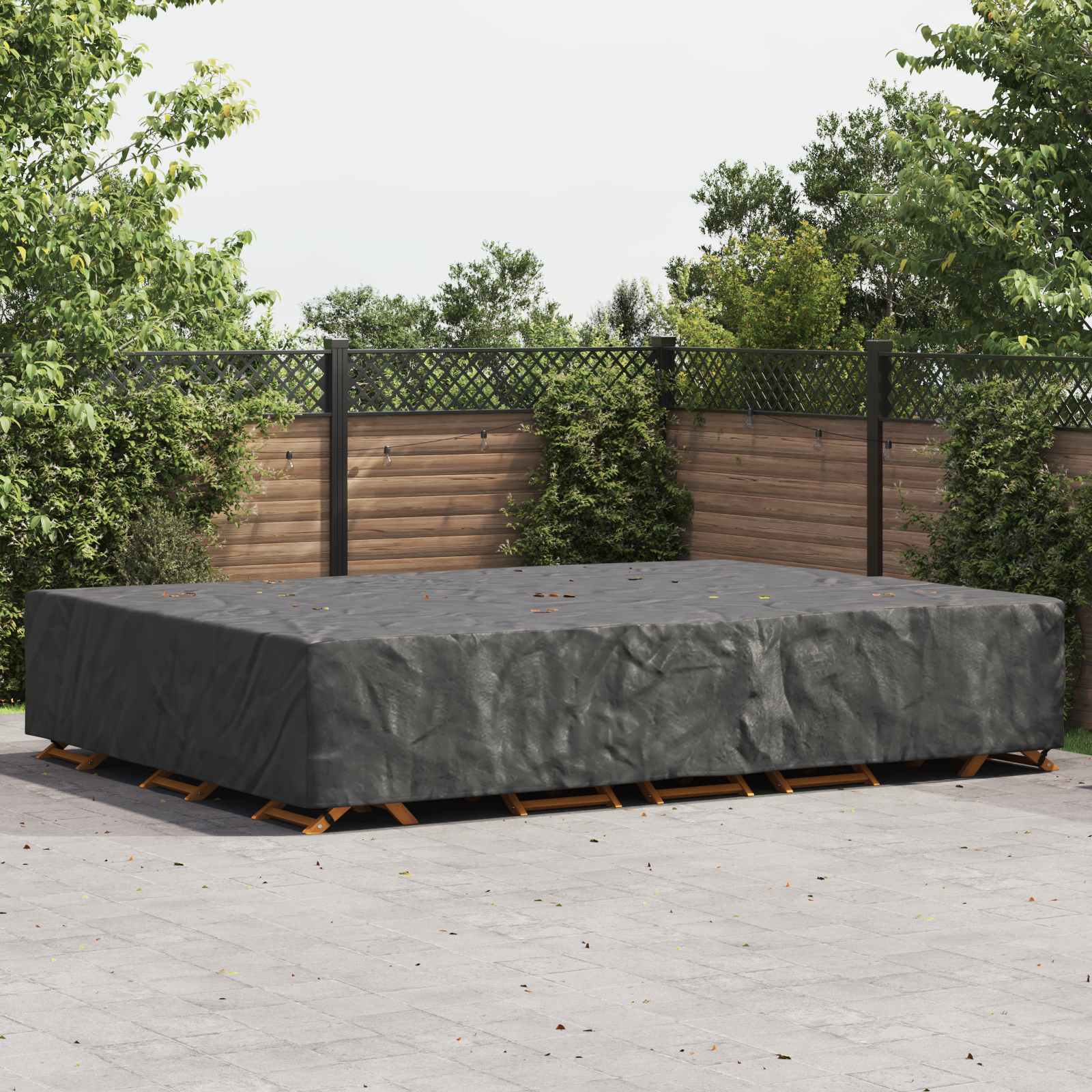 vidaXL Pokrowiec na meble Gładki Czarny 350 x 260 x 90 cm 210D