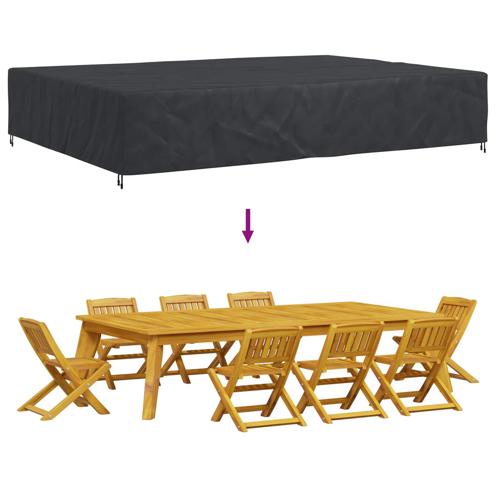 vidaXL Pokrowiec na meble Gładki Czarny 400 x 300 x 70 cm 210D