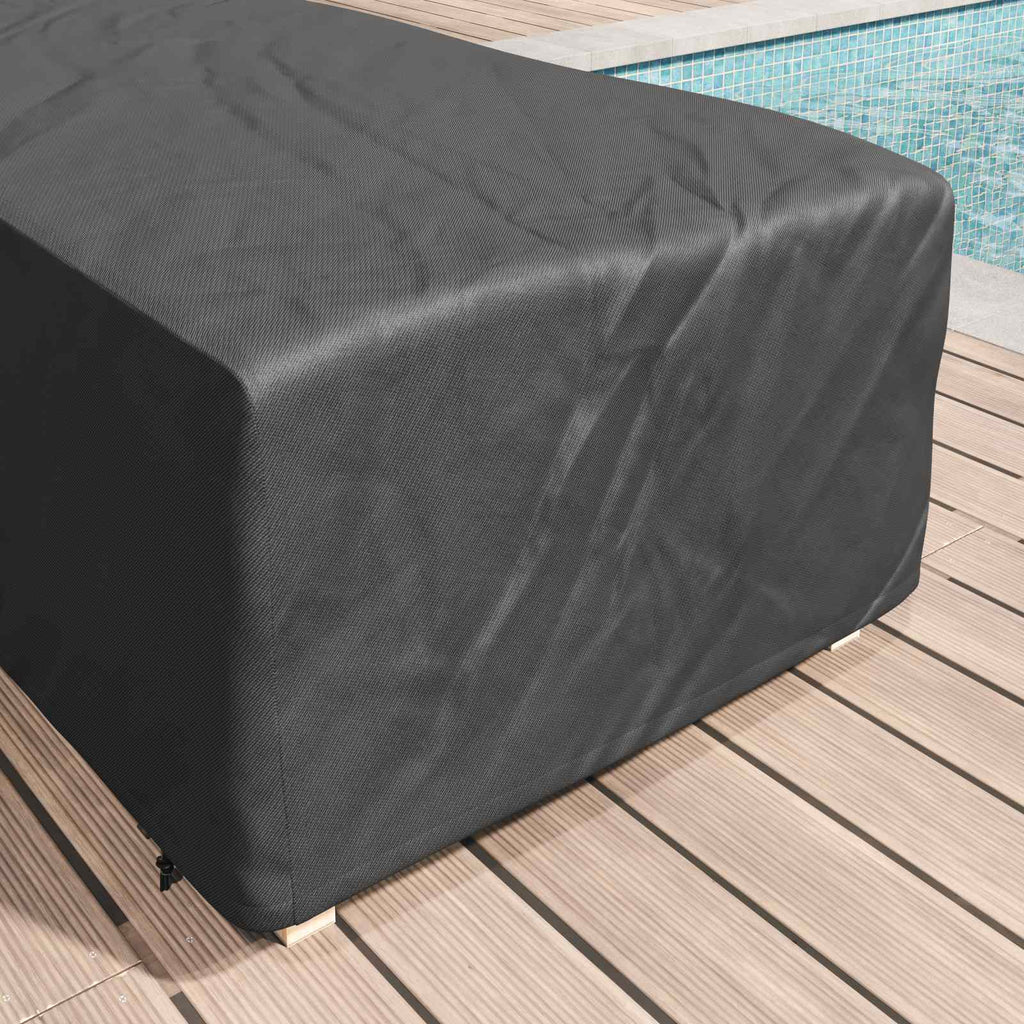 vidaXL Pokrowiec na Leżaki Gładki Czarny 74 x 210 x 40 cm tkanina