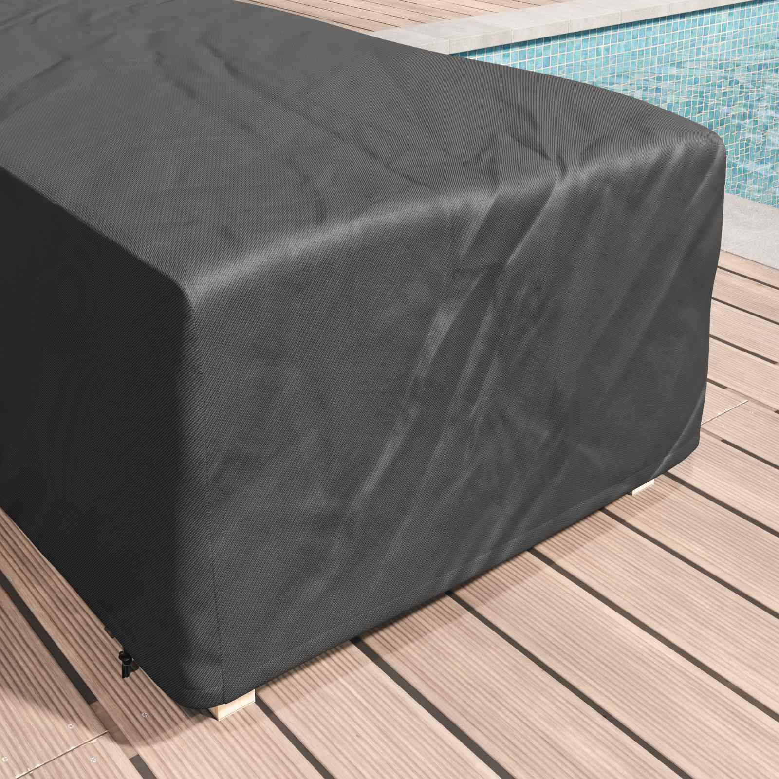 vidaXL Pokrowiec na Leżaki Gładki Czarny 74 x 210 x 40 cm tkanina