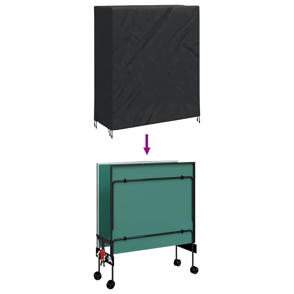 vidaXL Pokrowiec na stół do pingponga Czarny 165 x 70 x 185 cm tkanina