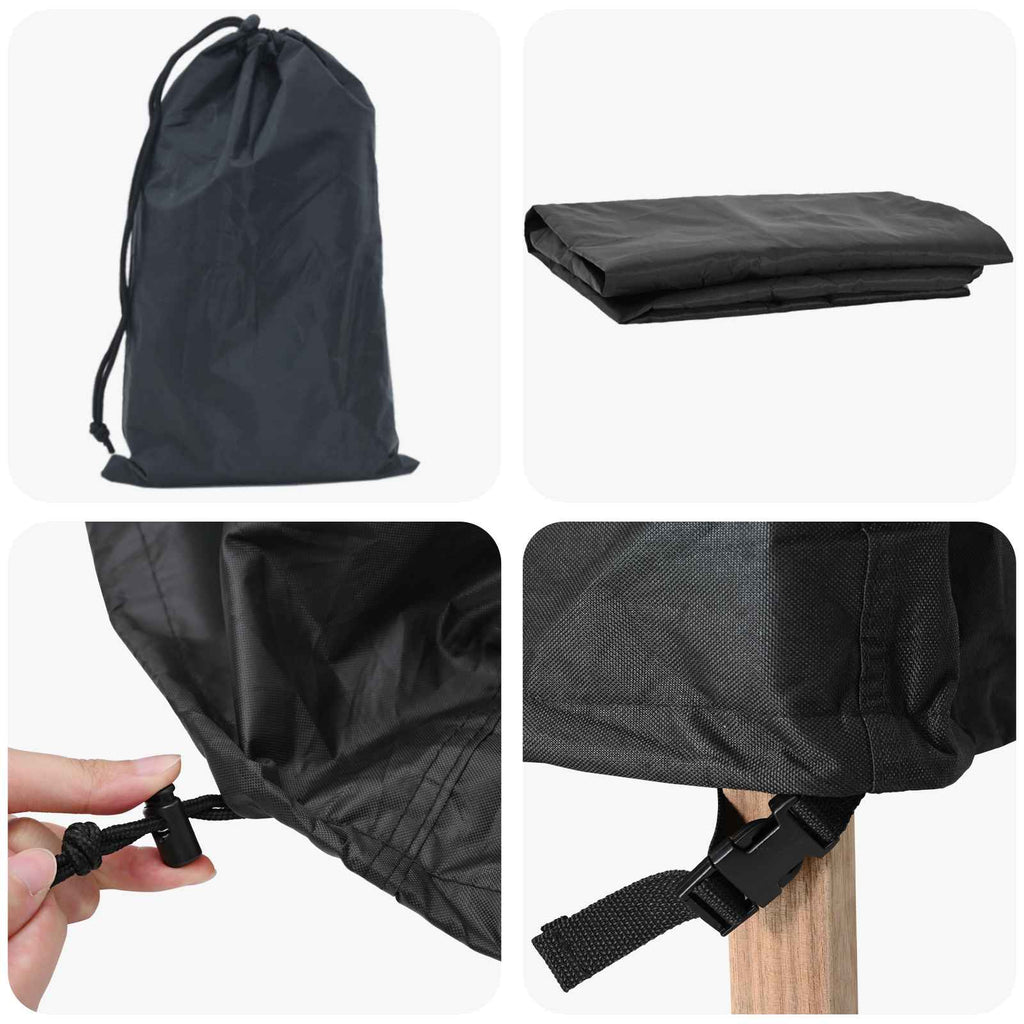 vidaXL Pokrowiec na meble ogrodowe Czarny 195 x 76 x 82 cm