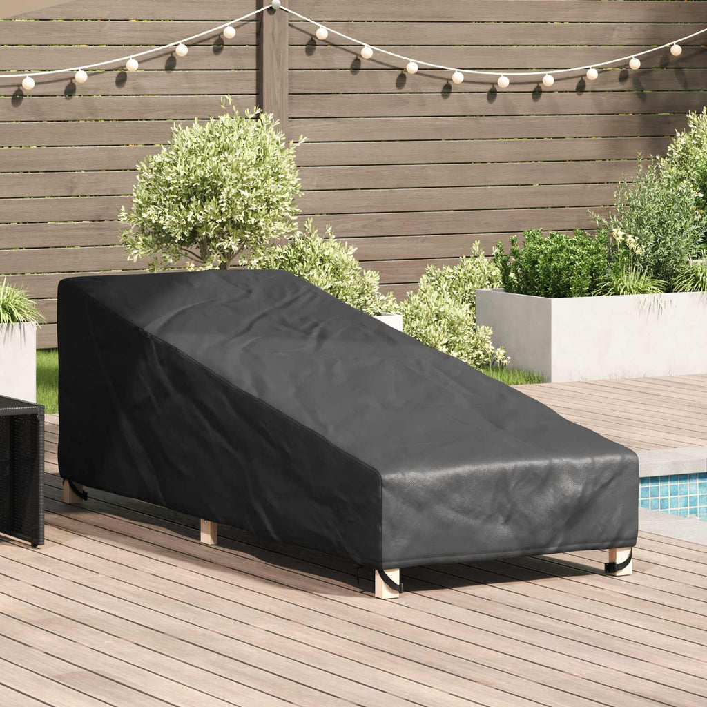 vidaXL Pokrowiec na meble ogrodowe Czarny 195 x 76 x 82 cm