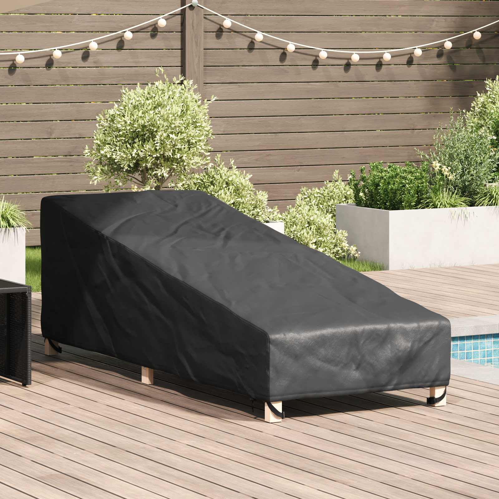 vidaXL Pokrowiec na meble ogrodowe Czarny 210 x 80 x 75 cm