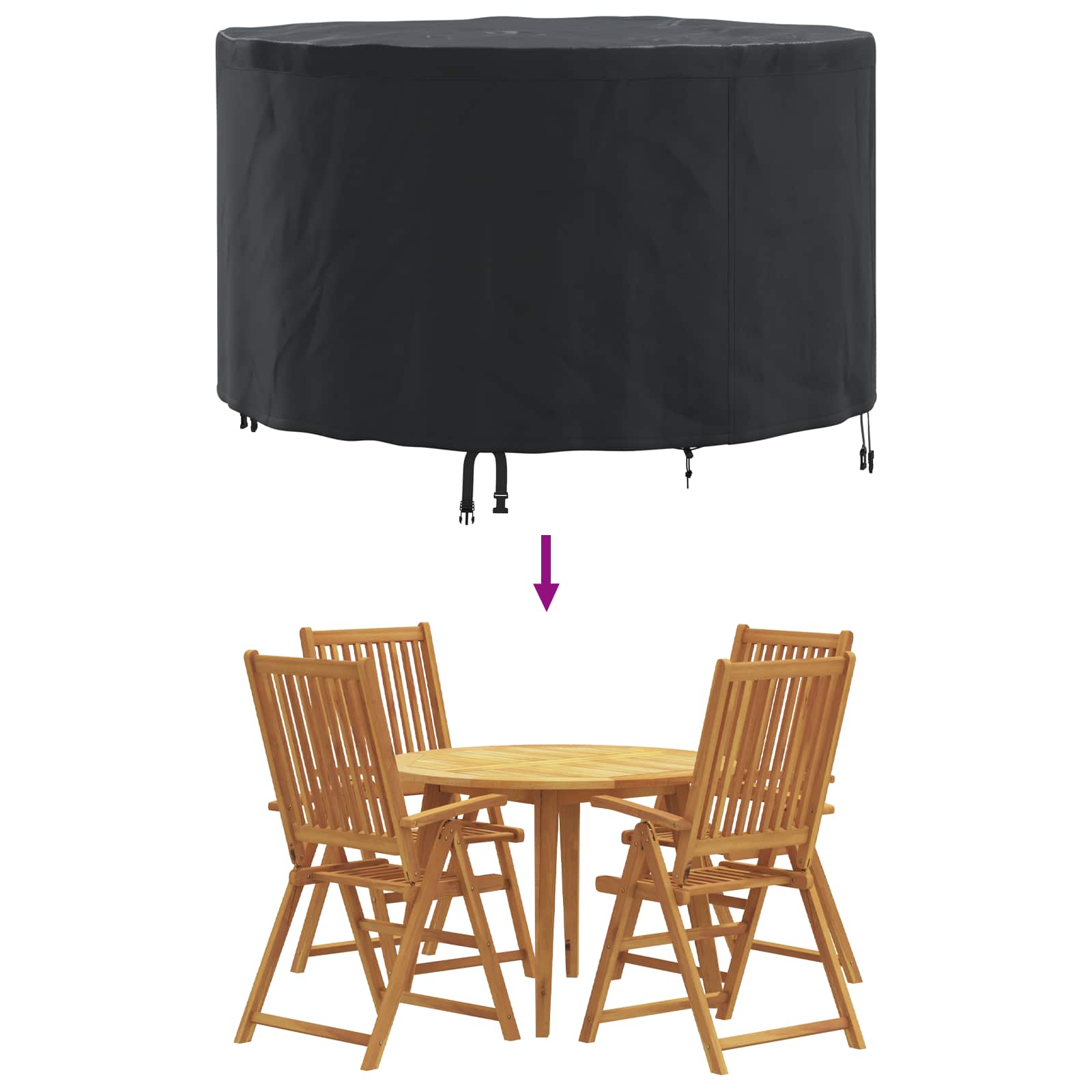 vidaXL Pokrowiec na meble Czarny 102 x 102 x 71 cm Tkanina Oxford 420D