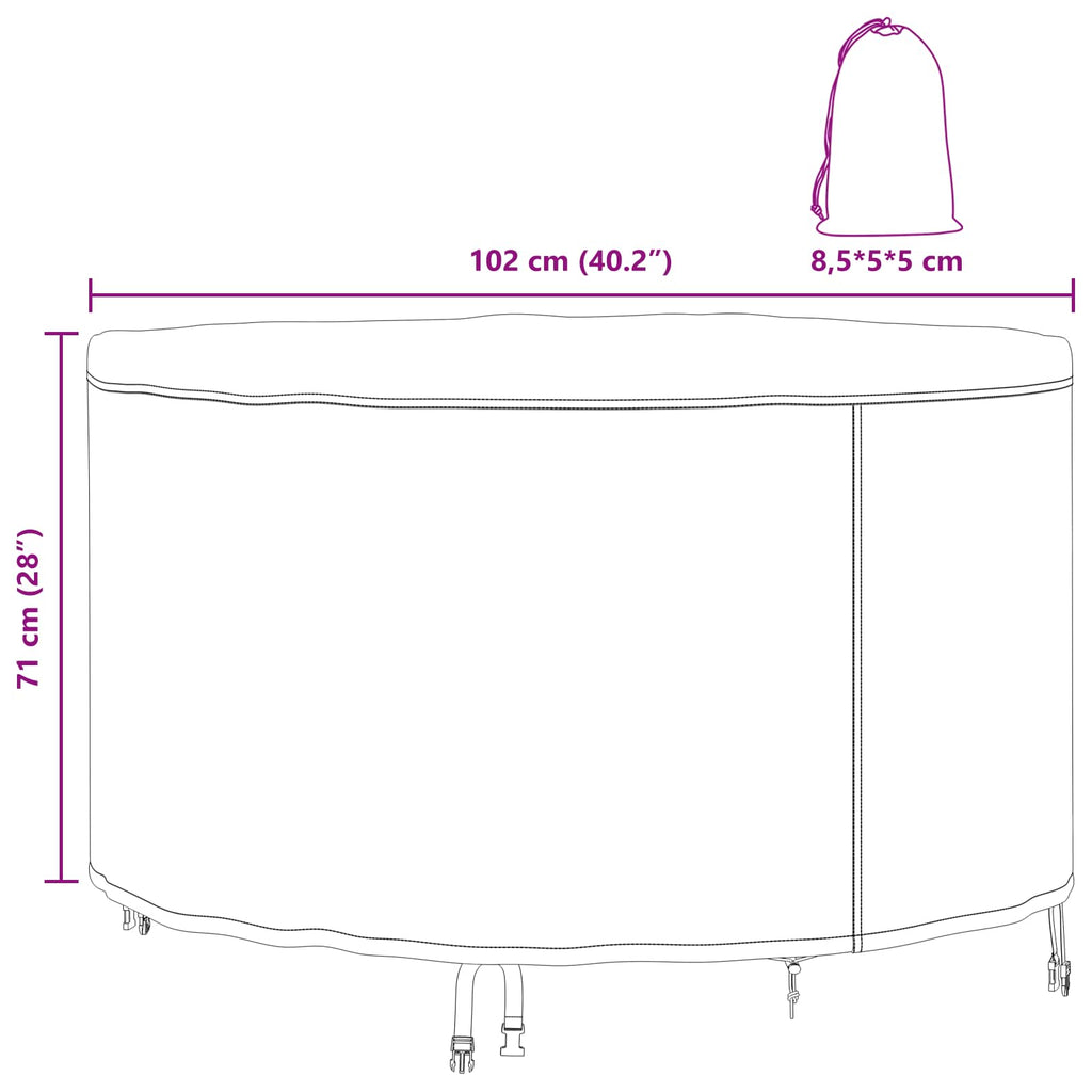 vidaXL Pokrowiec na meble Czarny 102 x 102 x 71 cm Tkanina Oxford 420D