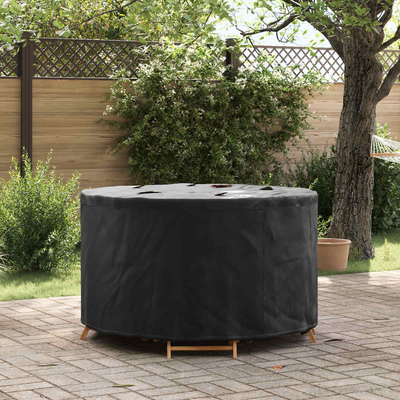 vidaXL Pokrowiec na meble Czarny 128 x 128 x 71 cm Tkanina Oxford 210D