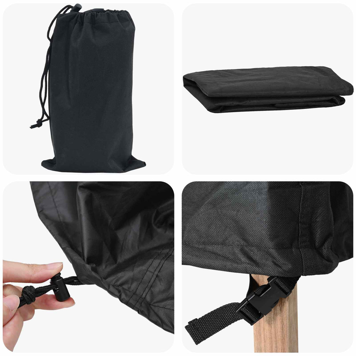 vidaXL Pokrowiec na meble 182 x 182 x 85 cm Tkanina Oxford 600D Czarny