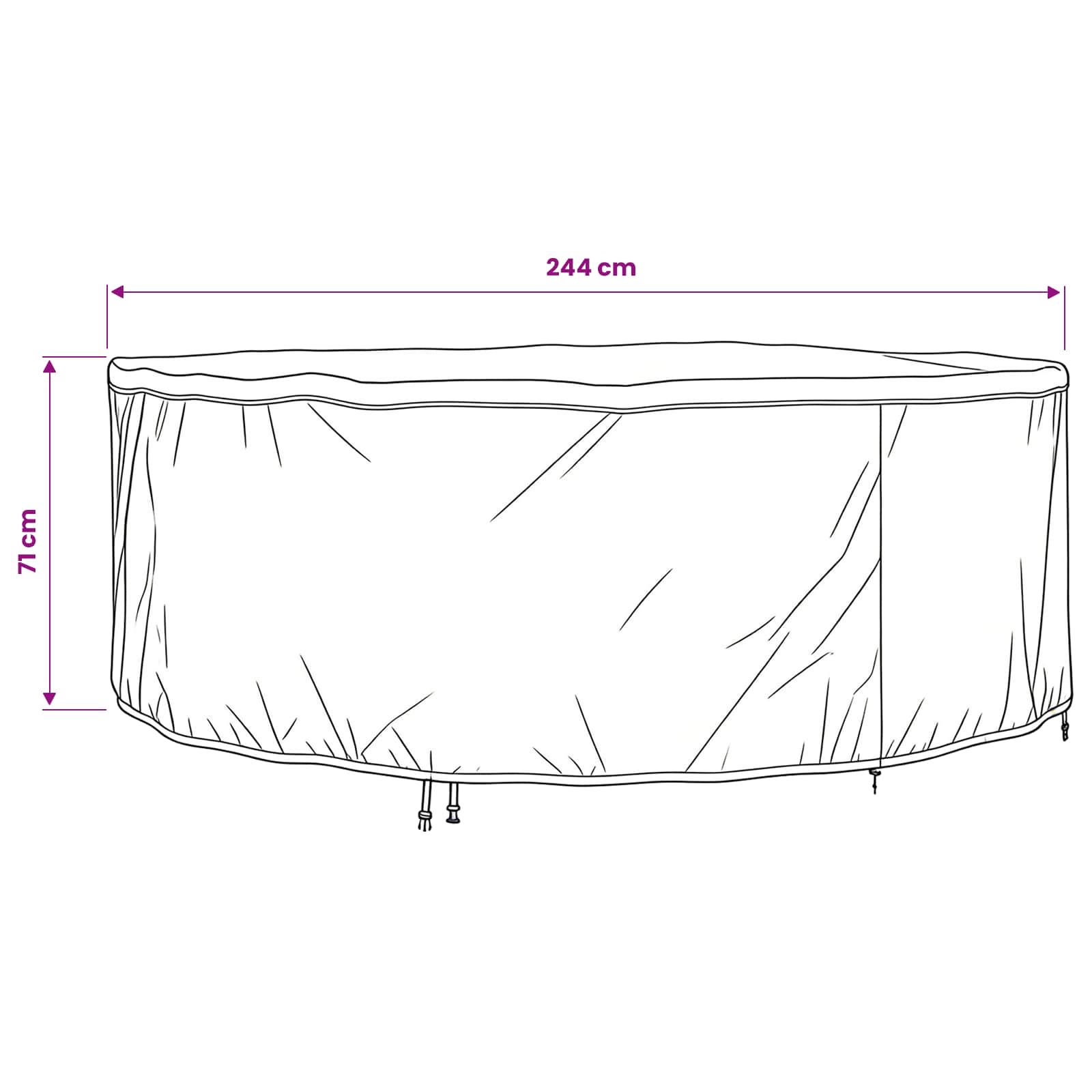vidaXL Pokrowiec na meble Czarny 244 x 244 x 71 cm Tkanina Oxford 210D
