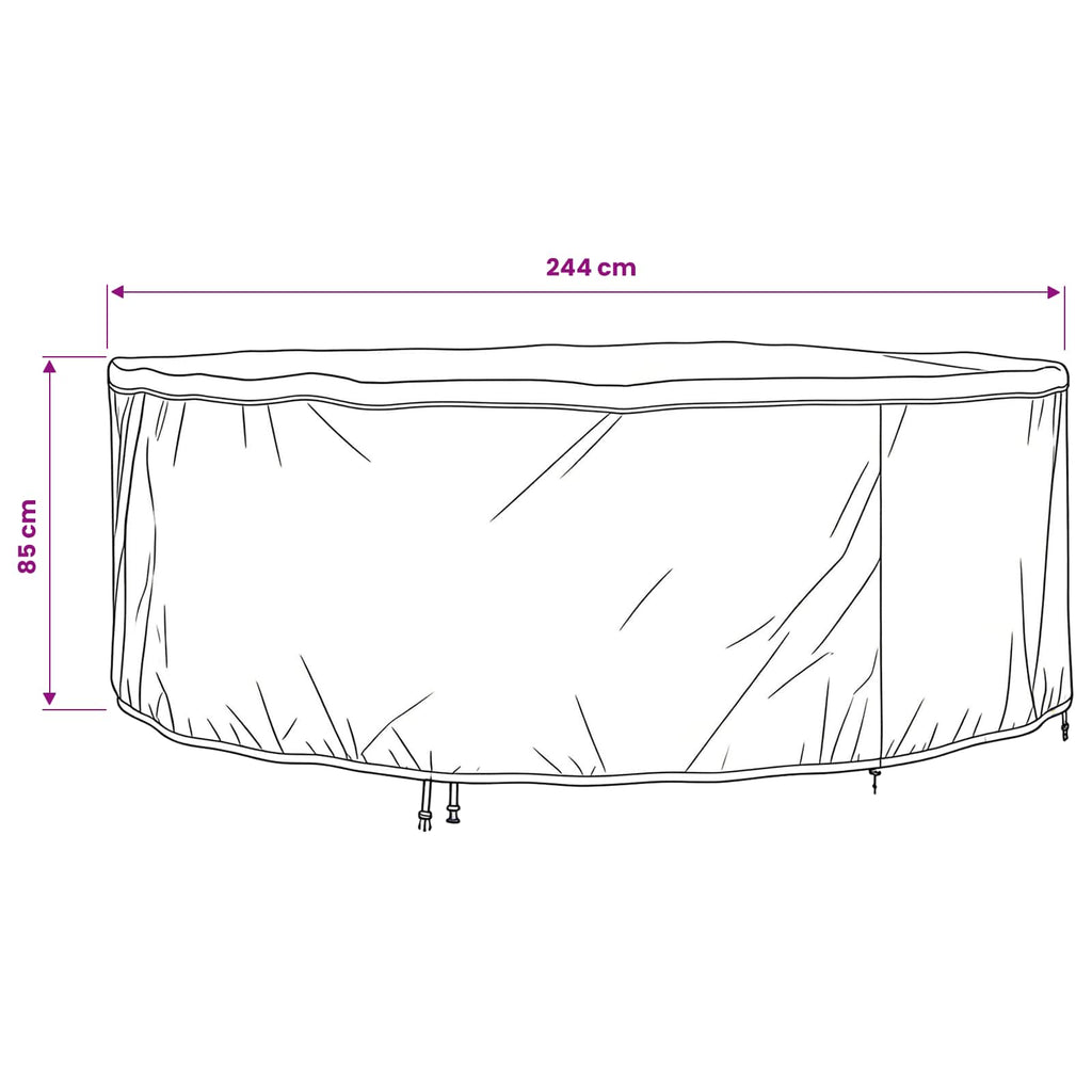 vidaXL Pokrowiec na meble Czarny 244 x 244 x 85 cm Tkanina Oxford 420D