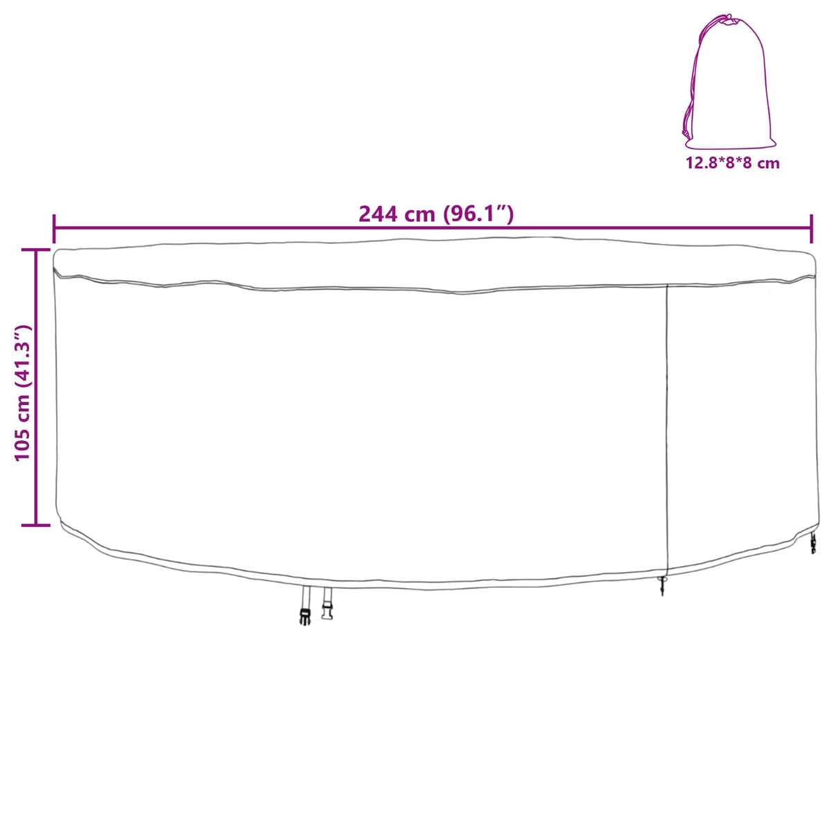 vidaXL Pokrowiec na meble 244 x 244 x 105 cm Tkanina Oxford 420D