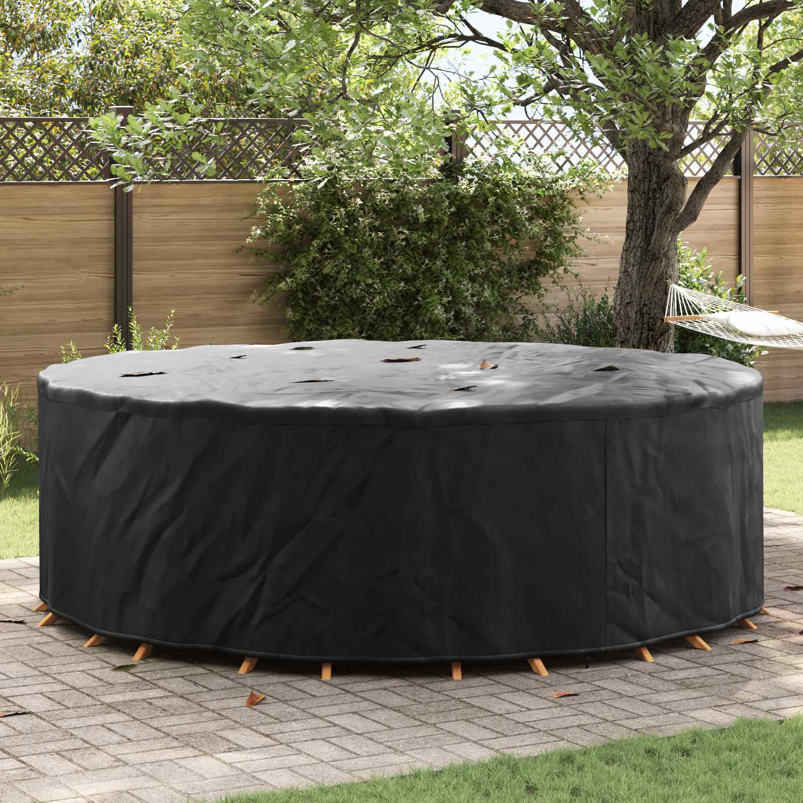 vidaXL Pokrowiec na meble Czarny 279 x 279 x 85 cm Tkanina Oxford 210D