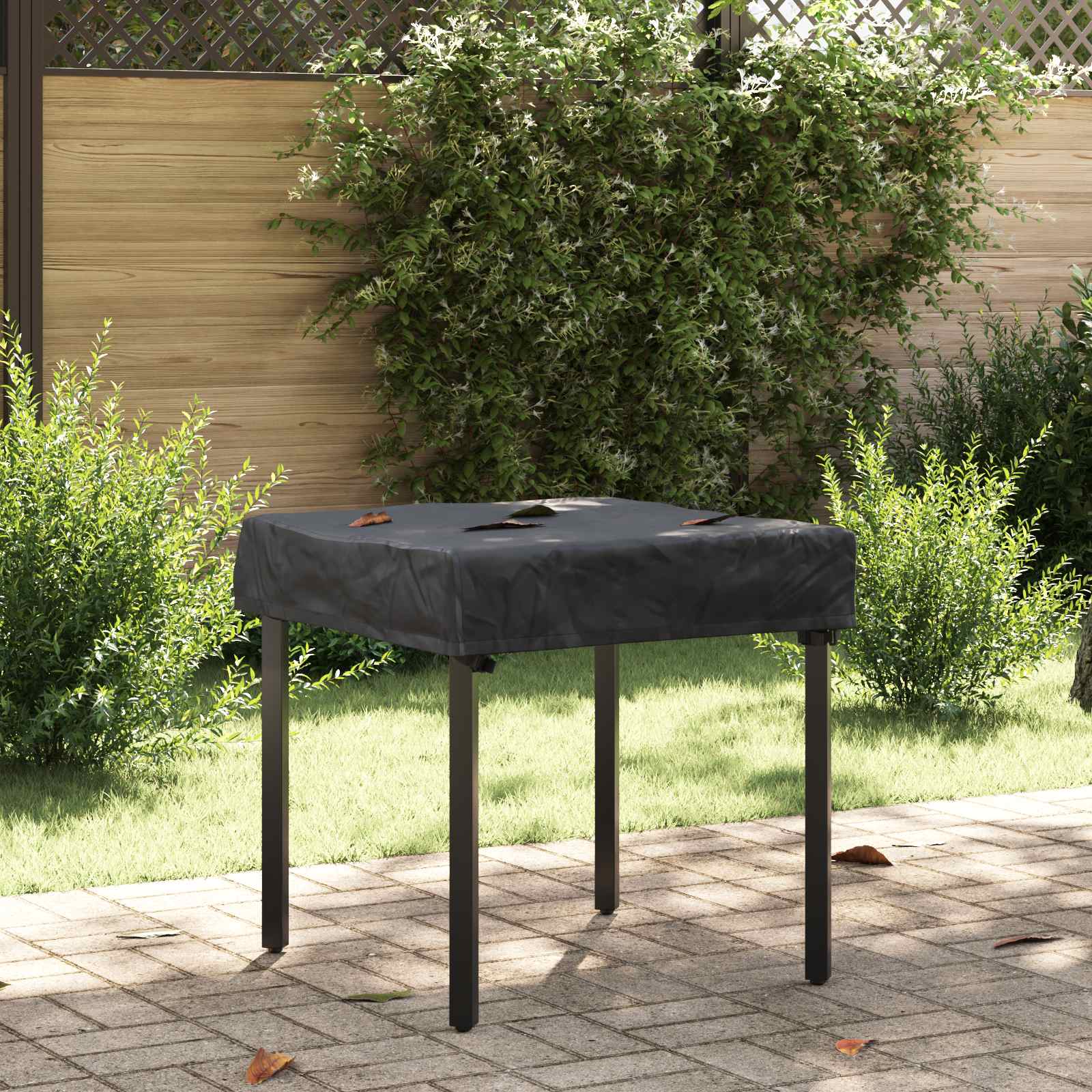 vidaXL Pokrowiec na Stół Gładki Czarny 62 x 62 x 15 cm tkanina