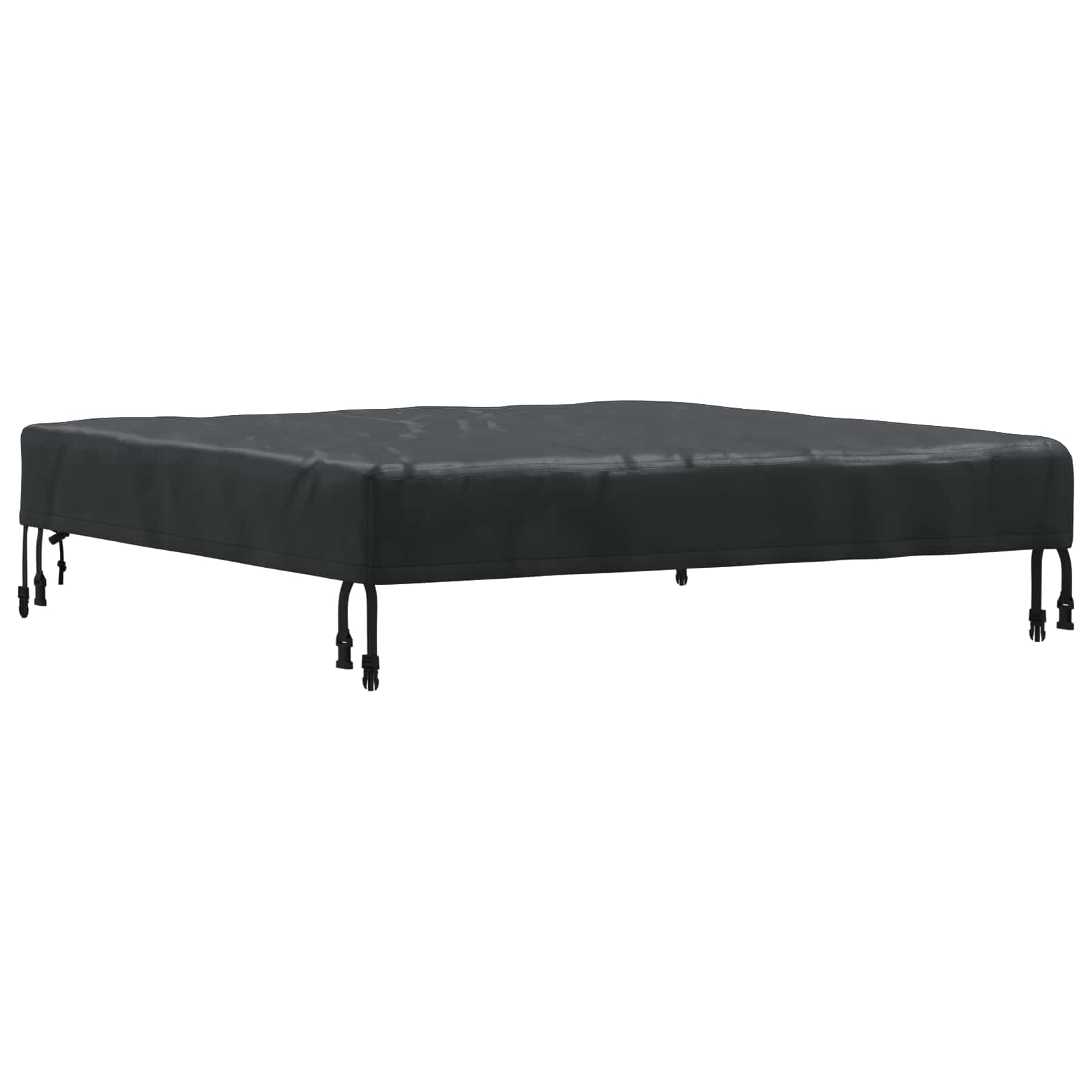 vidaXL Pokrowiec na Stół Gładki Czarny 112 x 112 x 15 cm tkanina