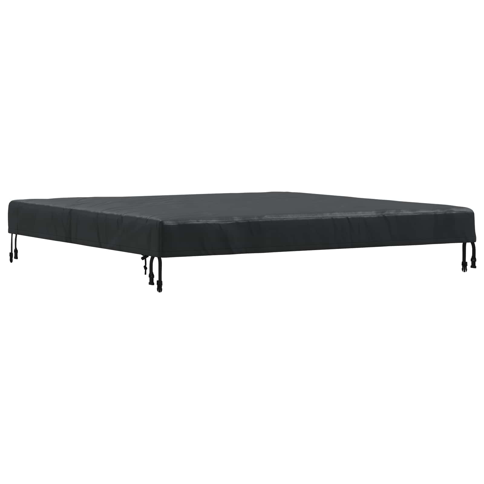 vidaXL Pokrowiec na Stół Gładki Czarny 122 x 122 x 15 cm tkanina