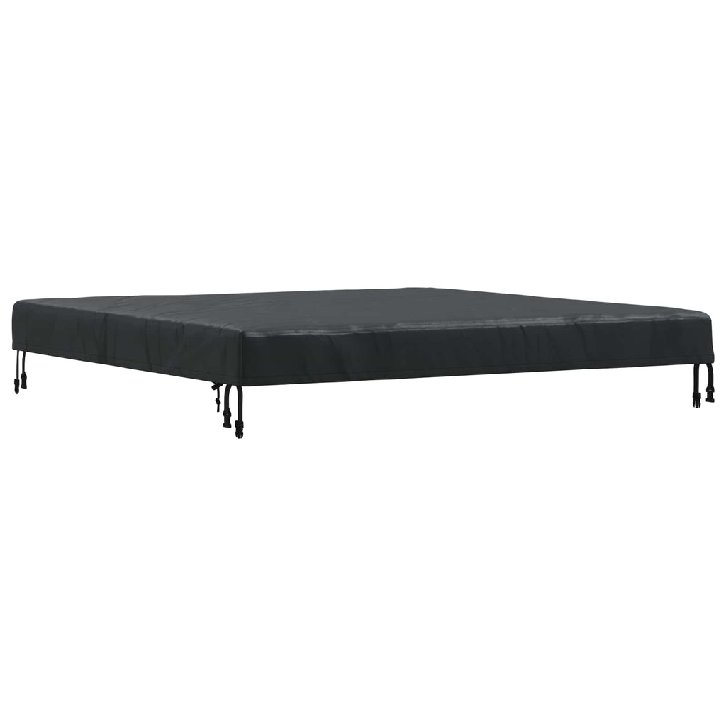 vidaXL Pokrowiec na Stół Gładki Czarny 122 x 122 x 15 cm tkanina