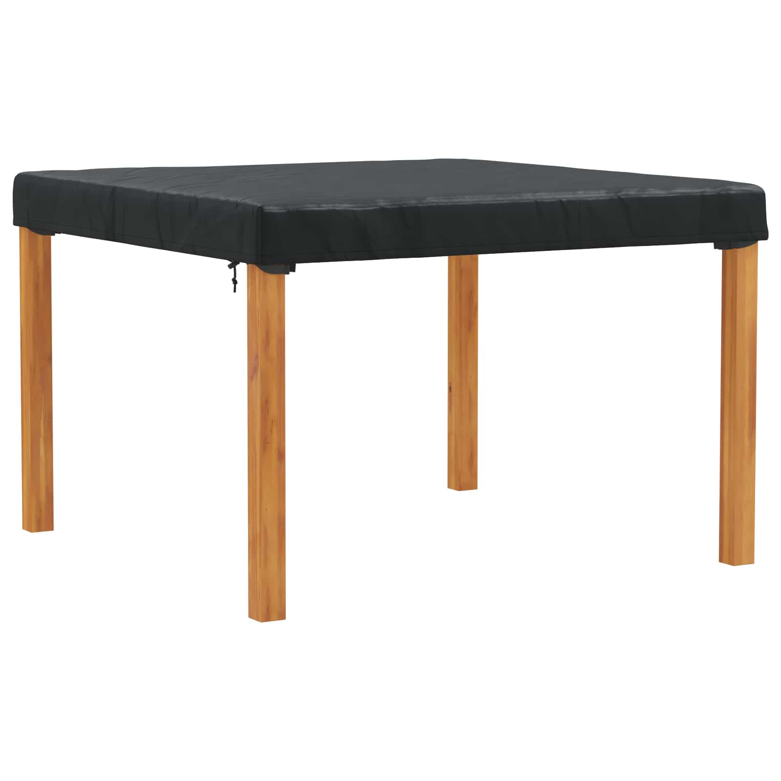 vidaXL Pokrowiec na Stół Gładki Czarny 122 x 122 x 15 cm tkanina