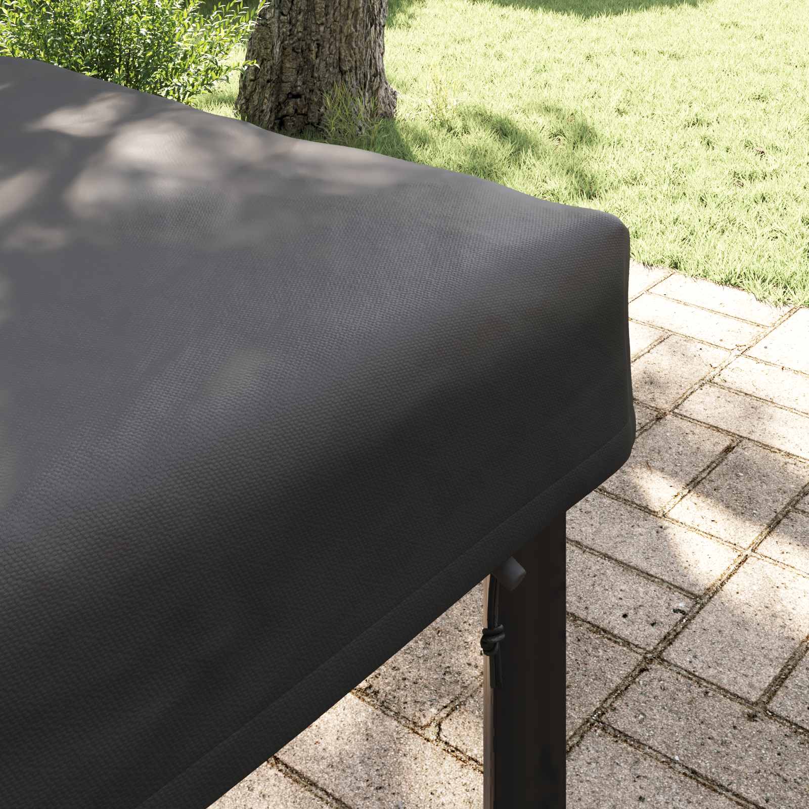 vidaXL Pokrowiec na Stół Gładki Czarny 142 x 82 x 15 cm tkanina
