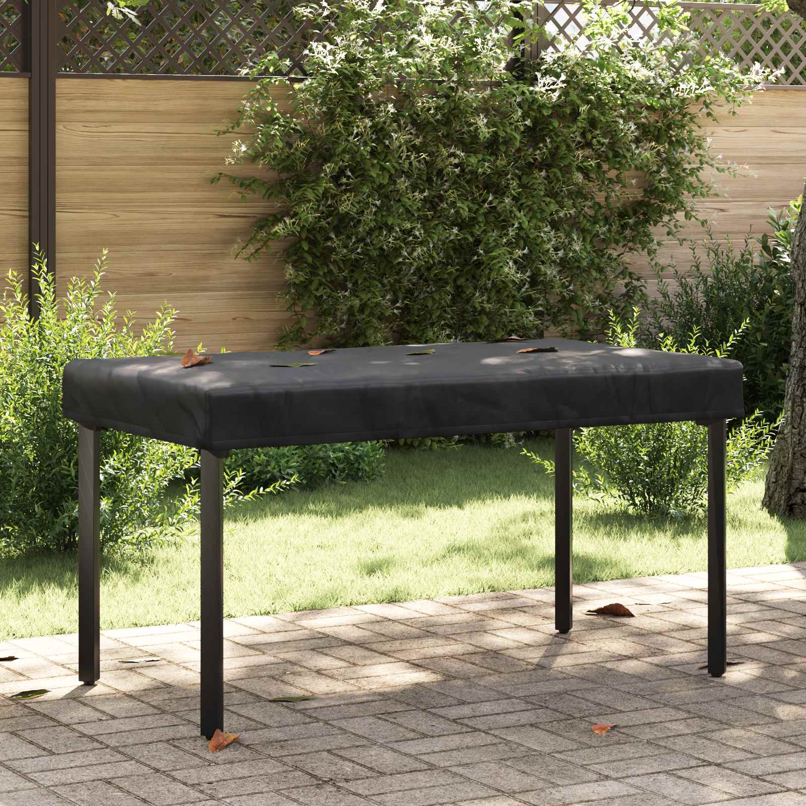 vidaXL Pokrowiec na Stół Gładki Czarny 152 x 92 x 15 cm tkanina