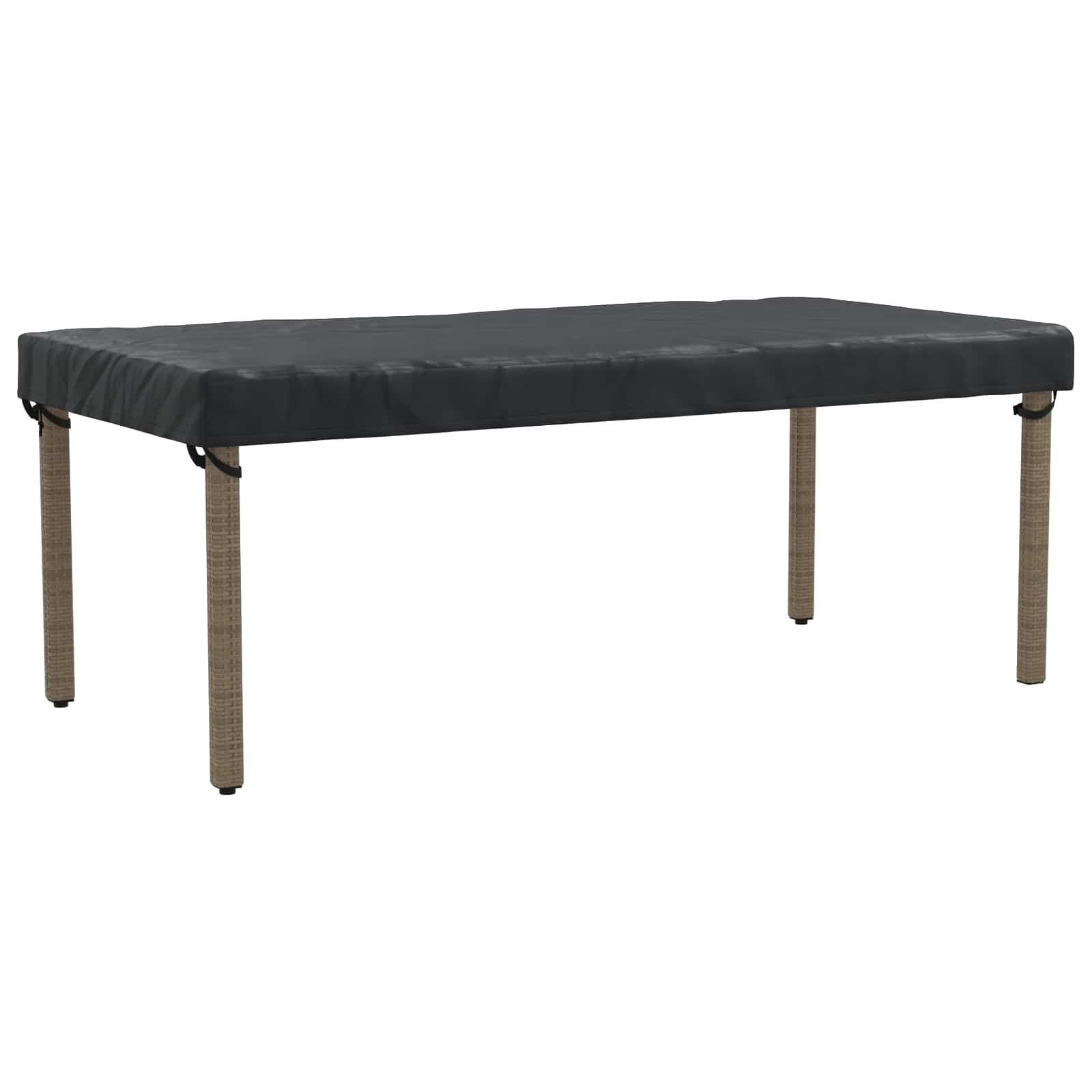 vidaXL Pokrowiec na Stół Gładki Czarny 202 x 102 x 15 cm tkanina