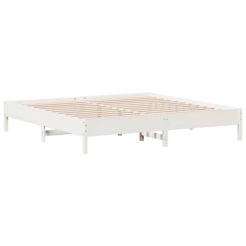 vidaXL Rama łóżka bez materaca, biała, 160x200 cm, lite drewno sosnowe